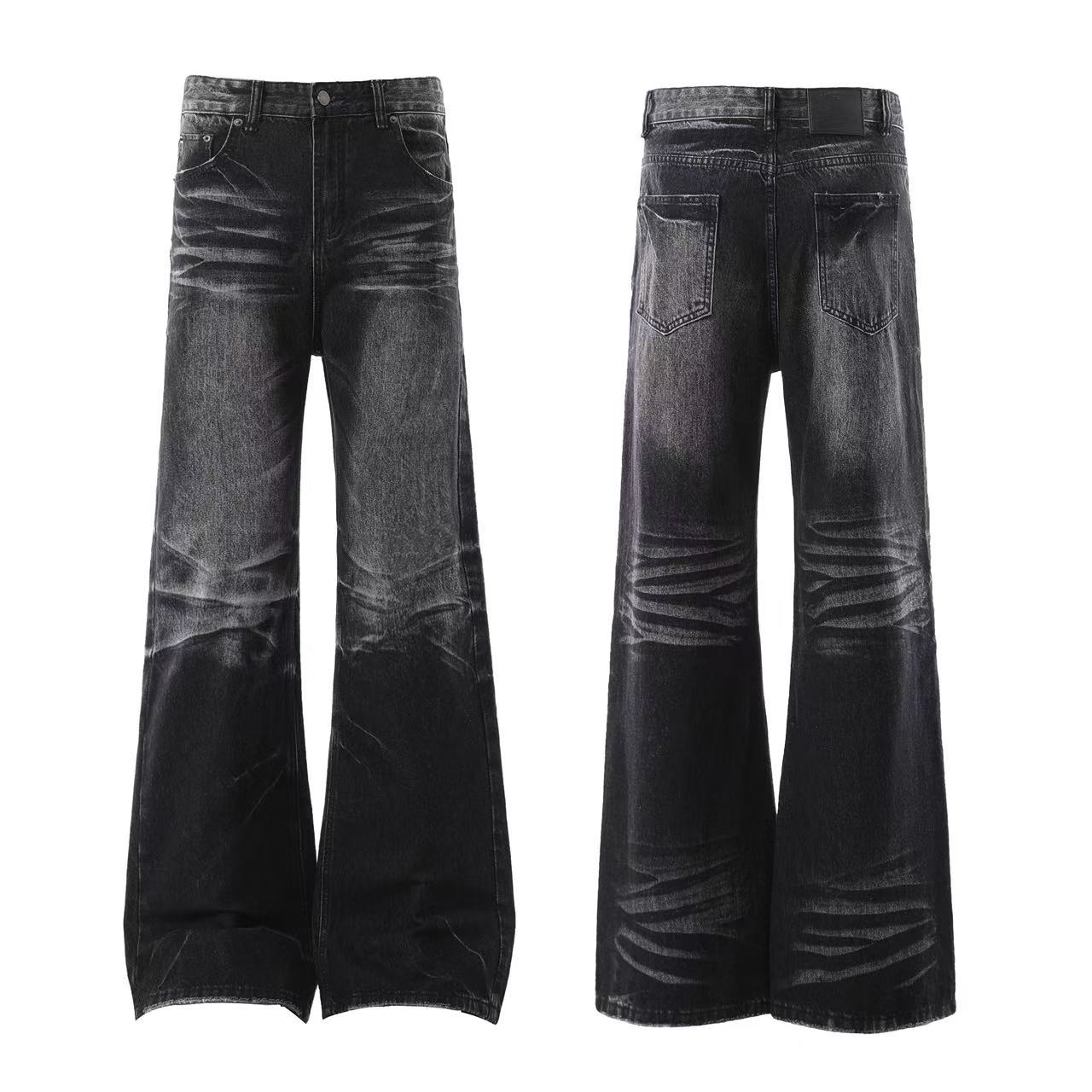 Washed Straight-Leg Jeans