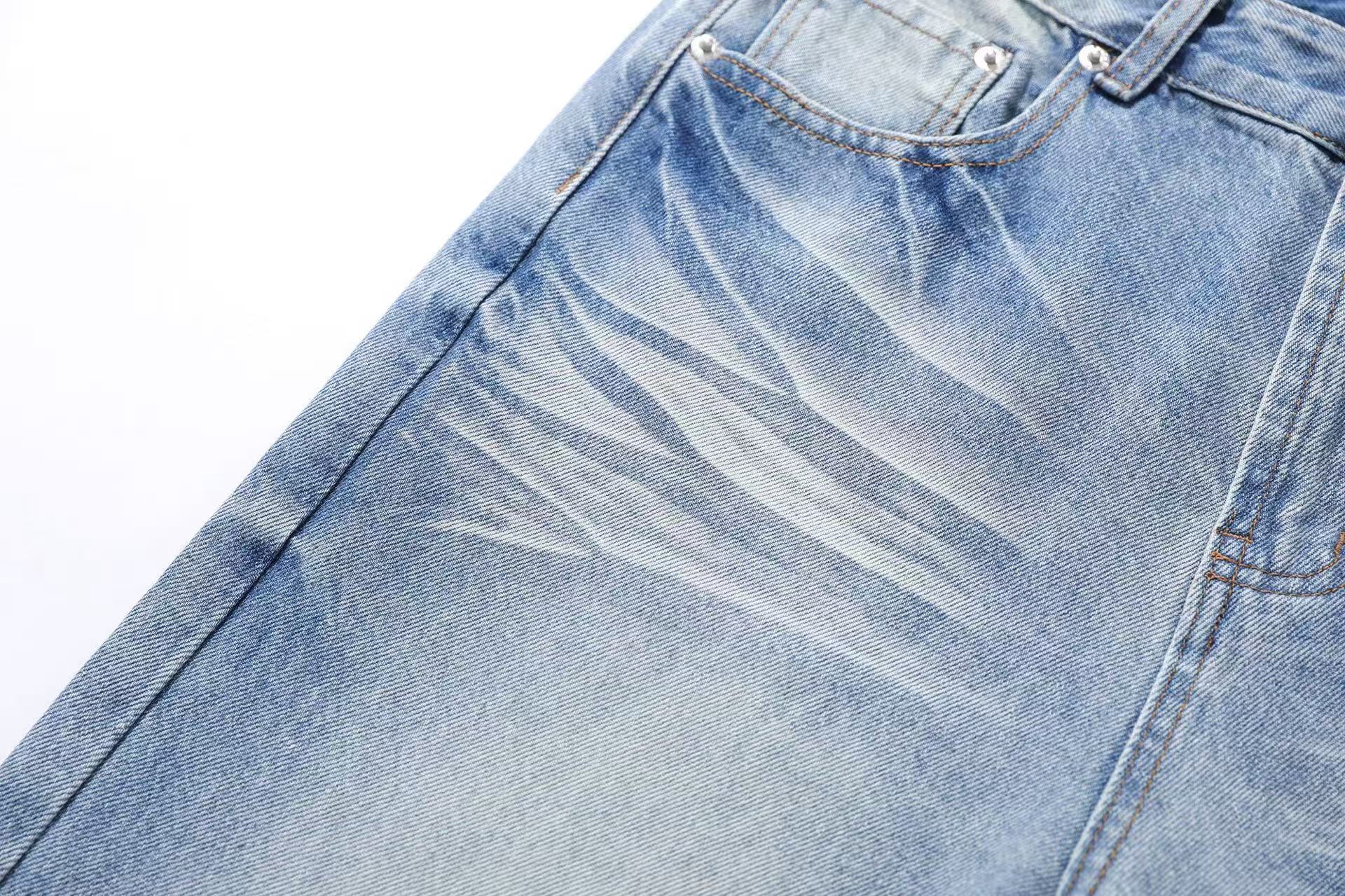 Washed Straight-Leg Jeans