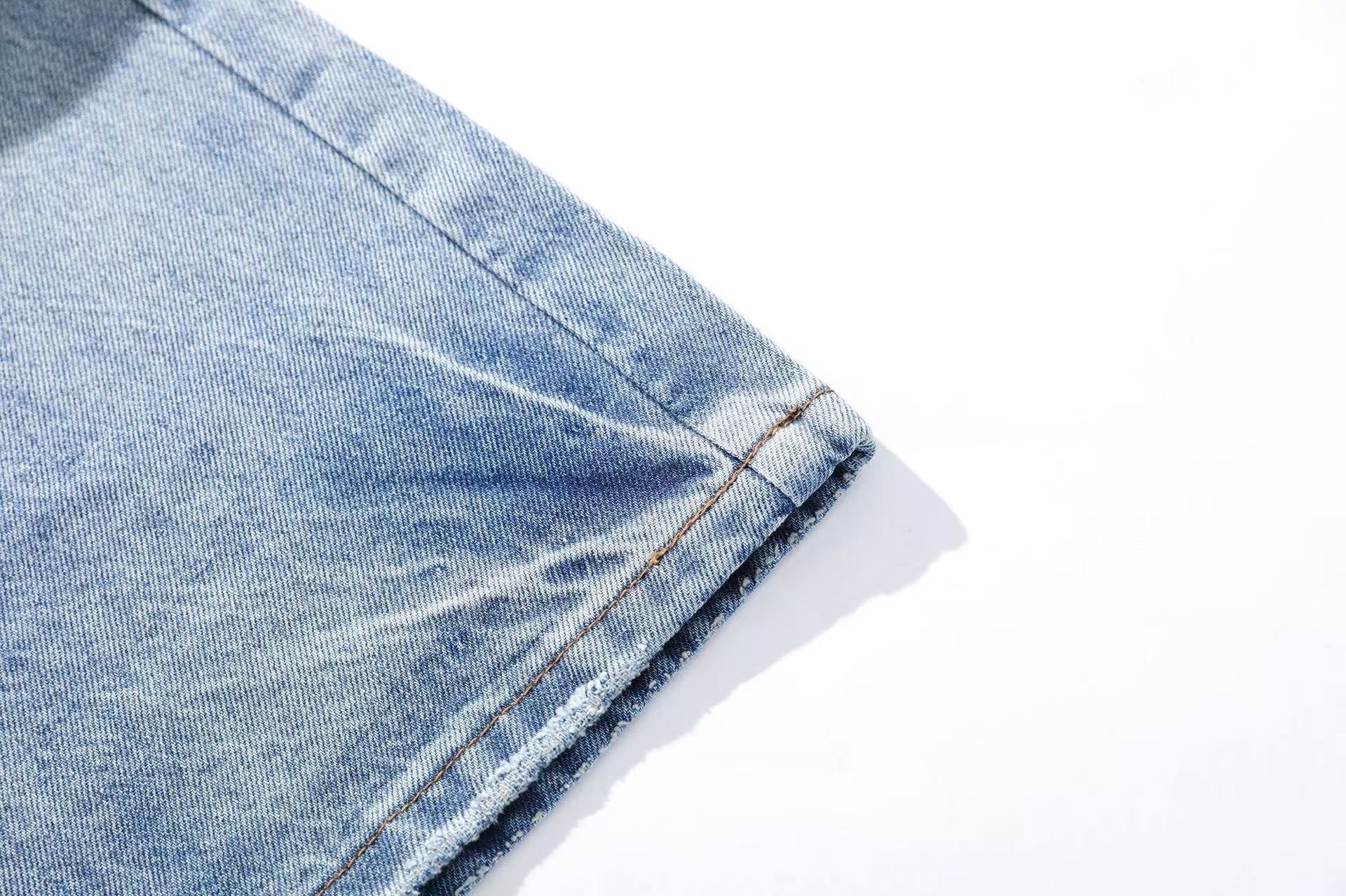 Washed Straight-Leg Jeans