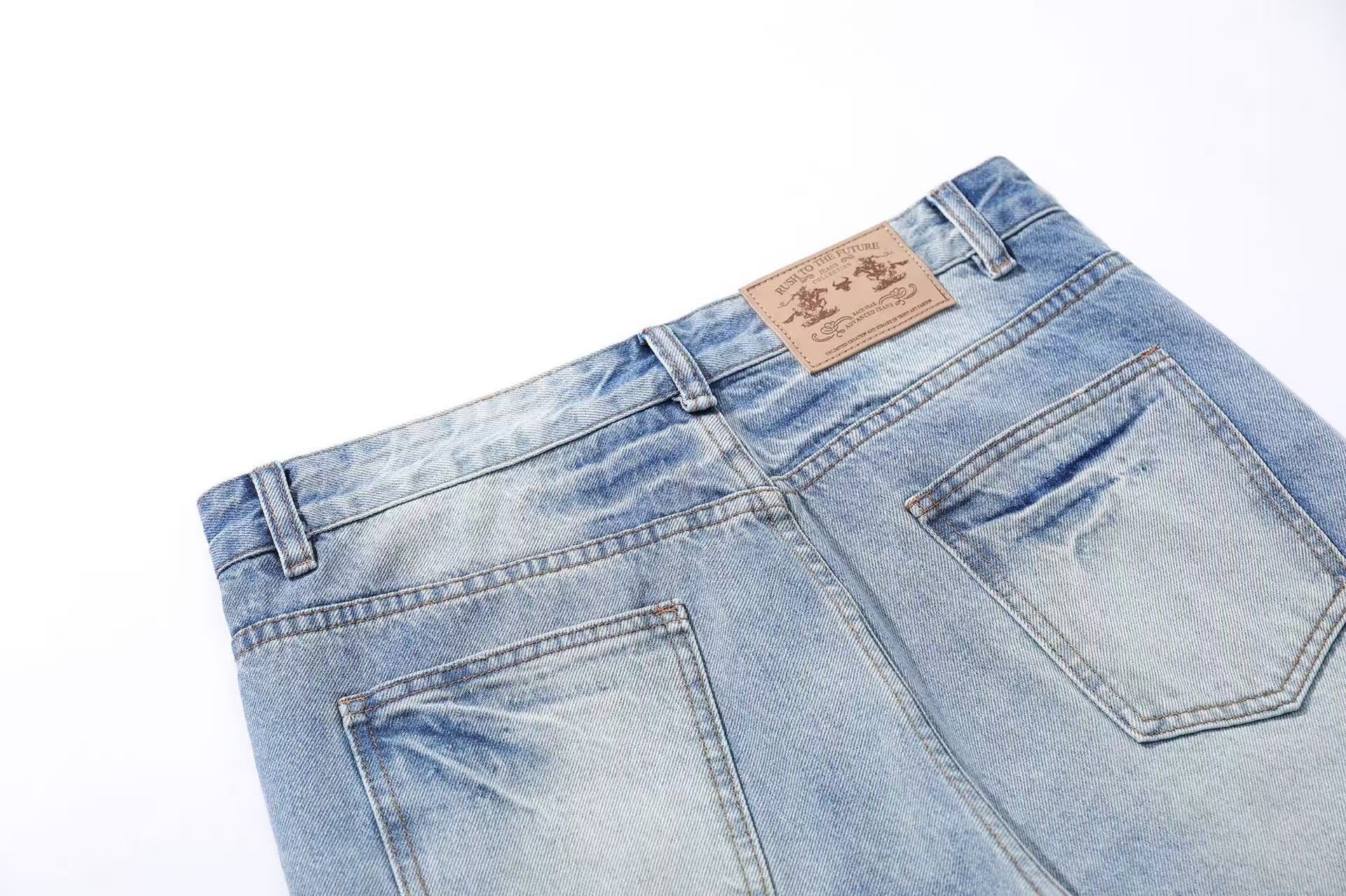 Washed Straight-Leg Jeans