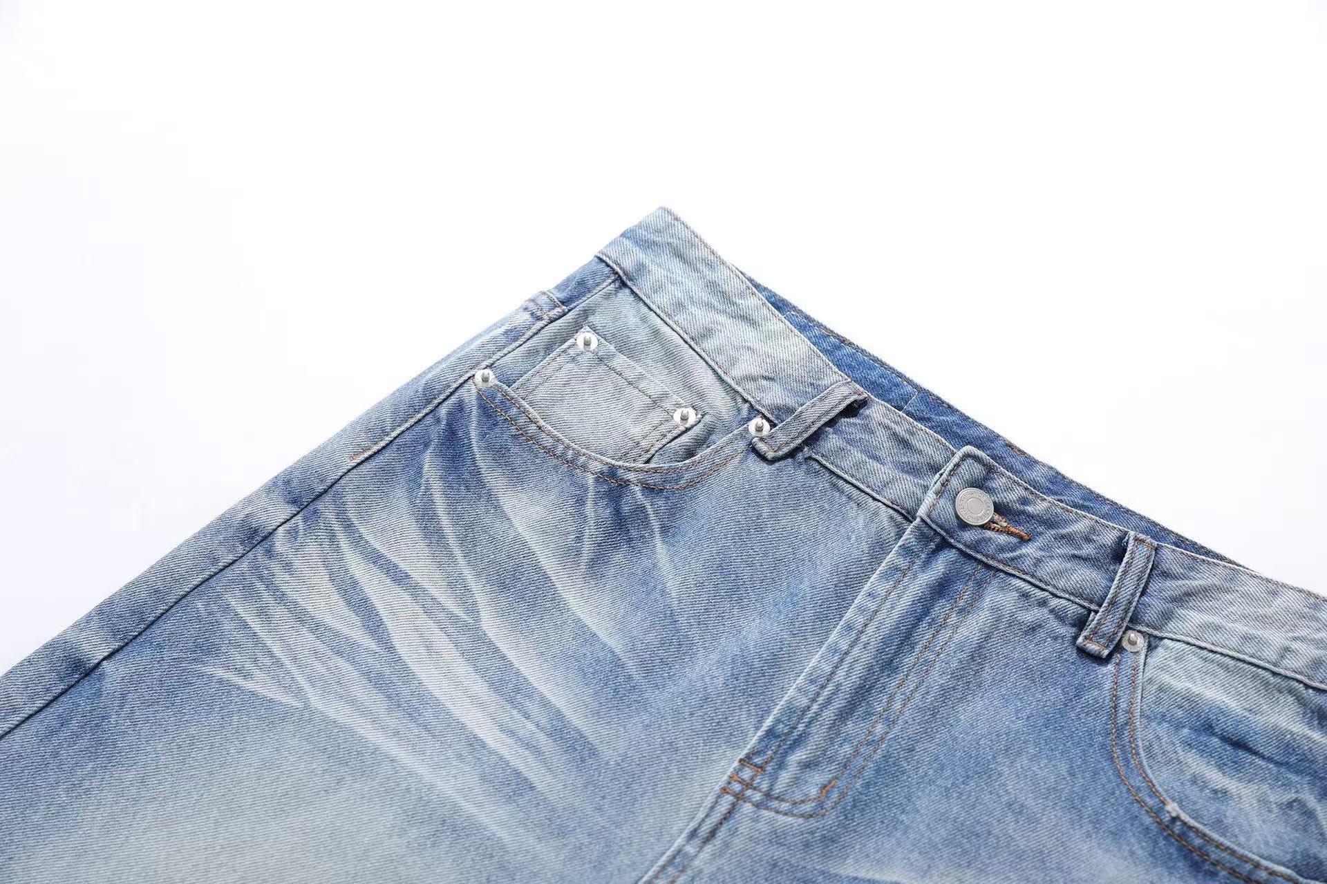Washed Straight-Leg Jeans