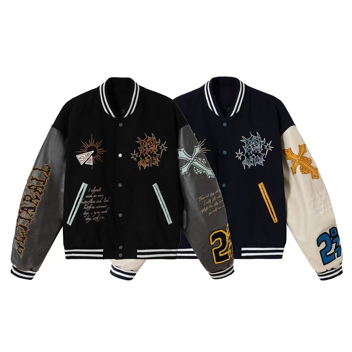 Vintage embroidered baseball jacket