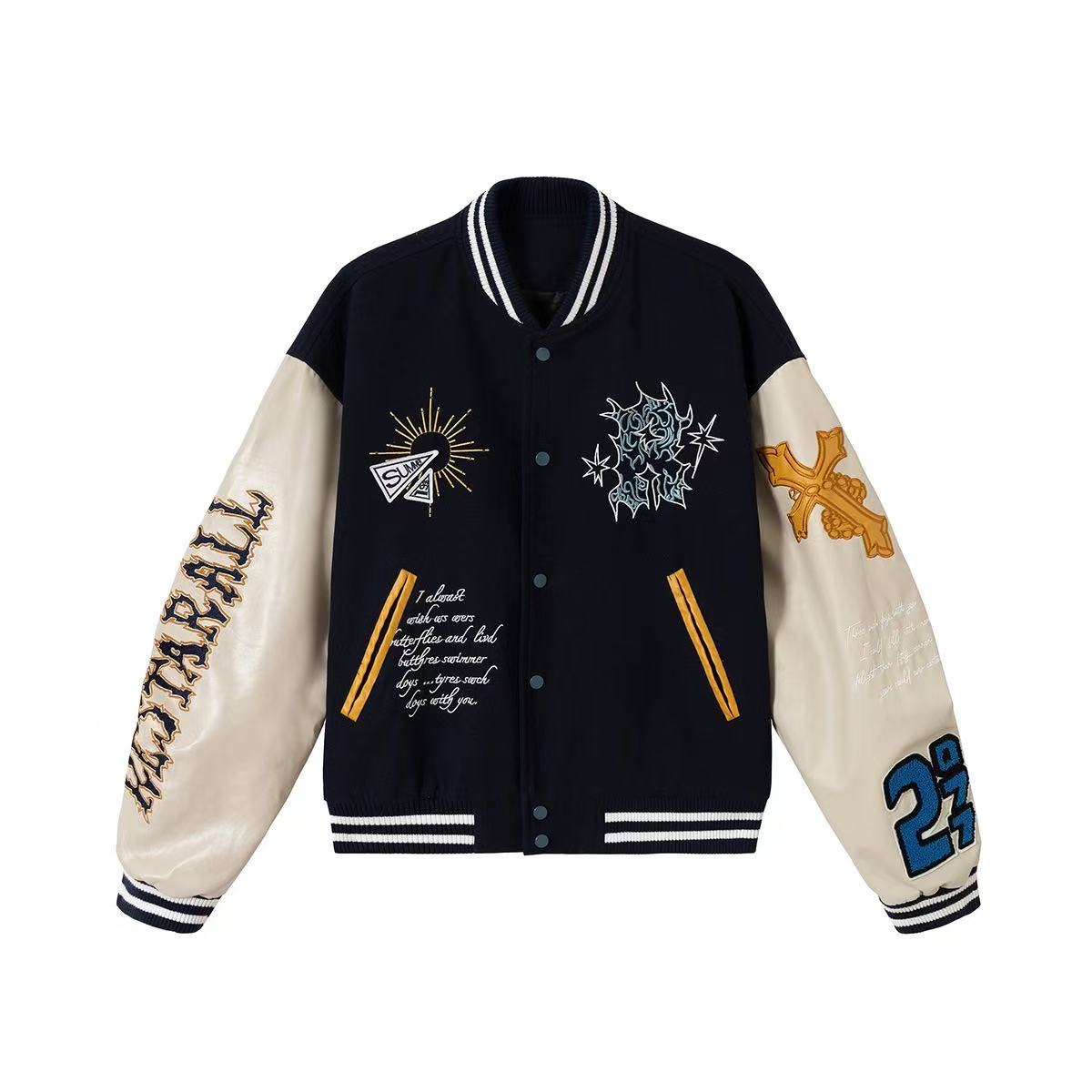 Vintage embroidered baseball jacket