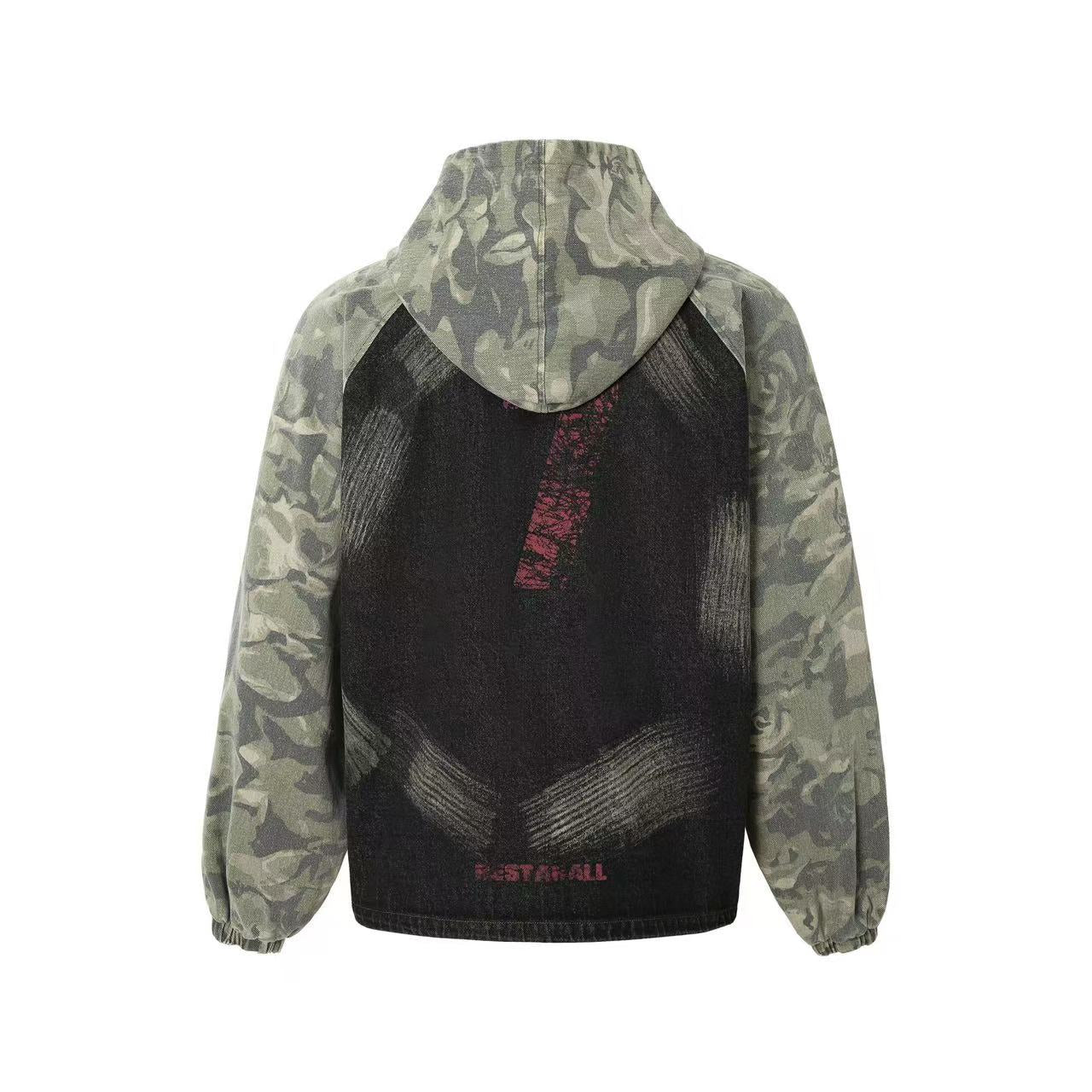 Street Style Camo Zip-Up Hoodie