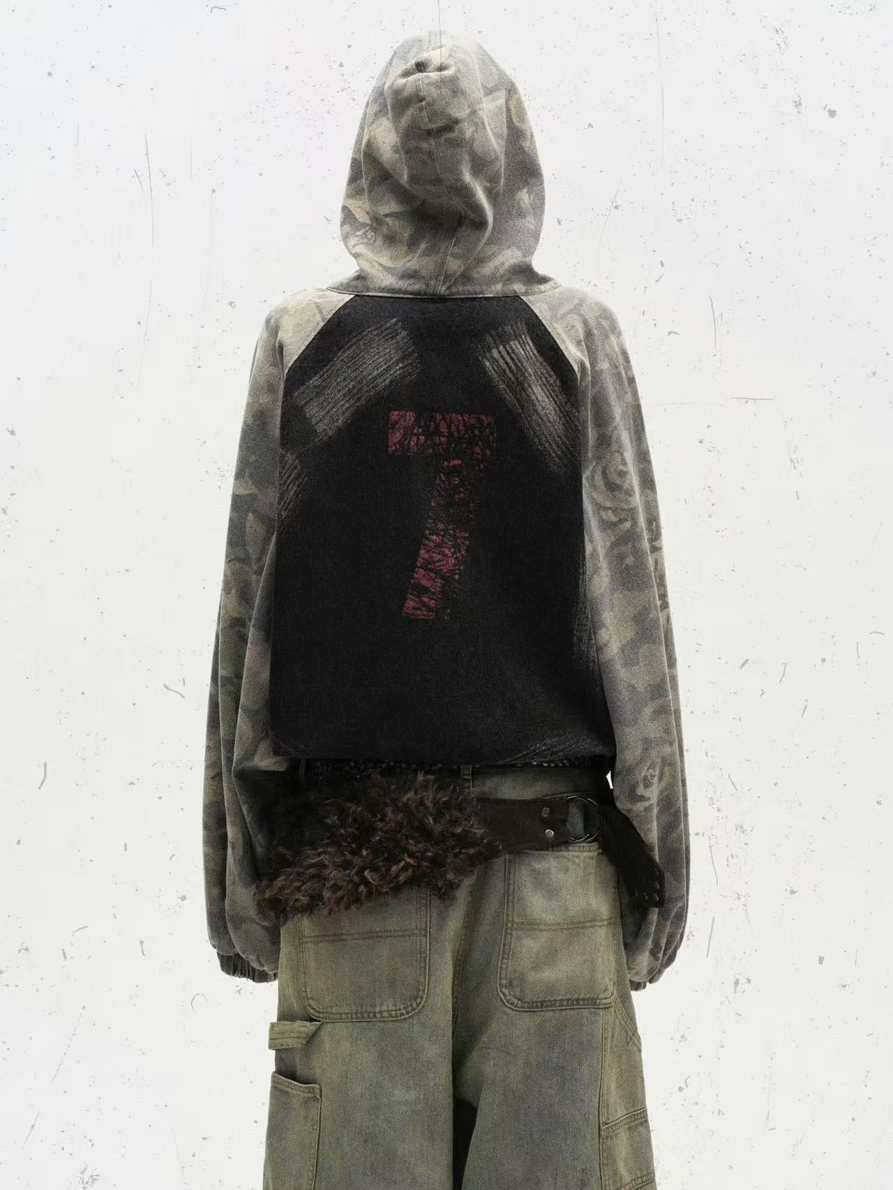 Street Style Camo Zip-Up Hoodie