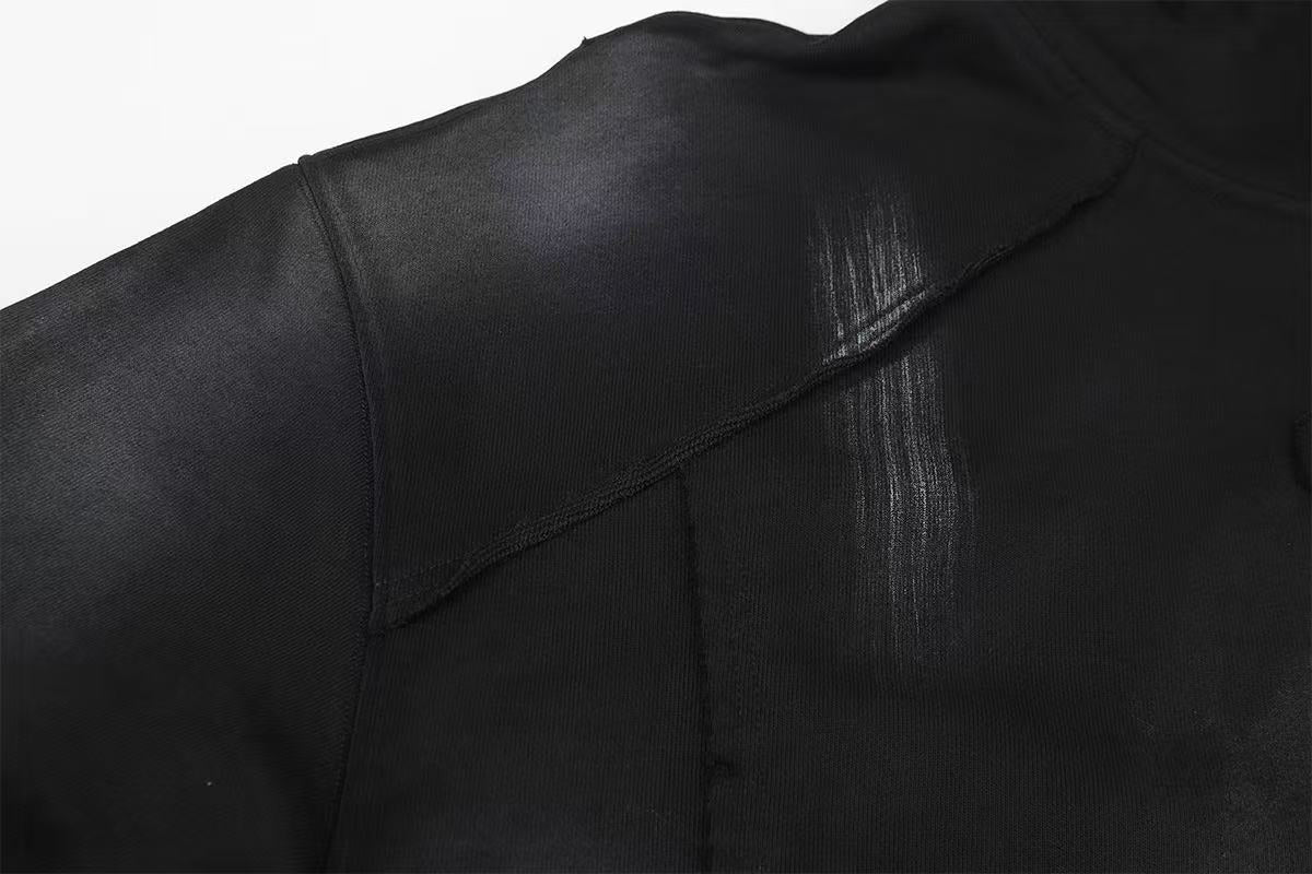 Distressed spray-paint washed hoodie