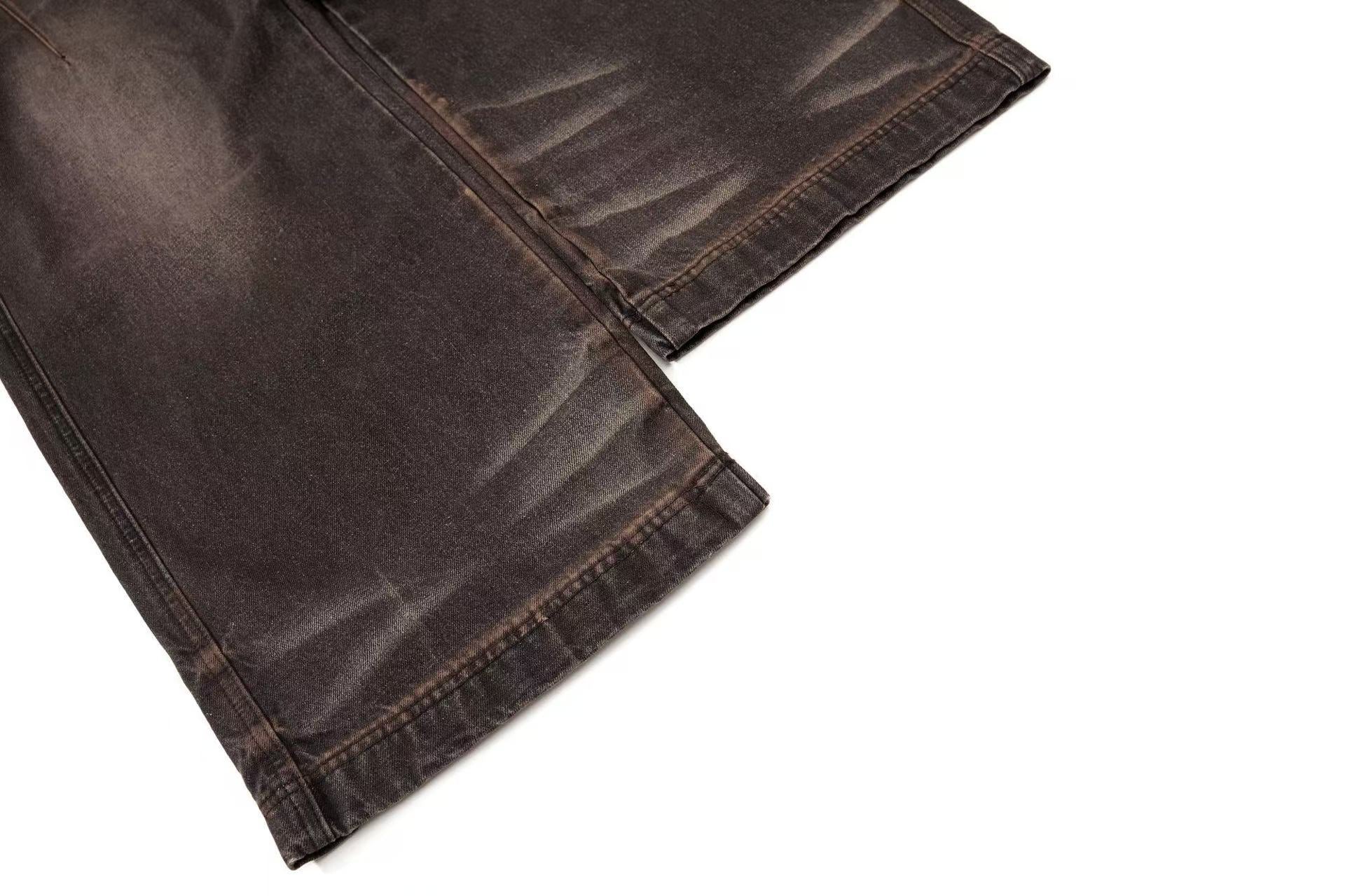 Vintage Distressed Wide-Leg Jeans