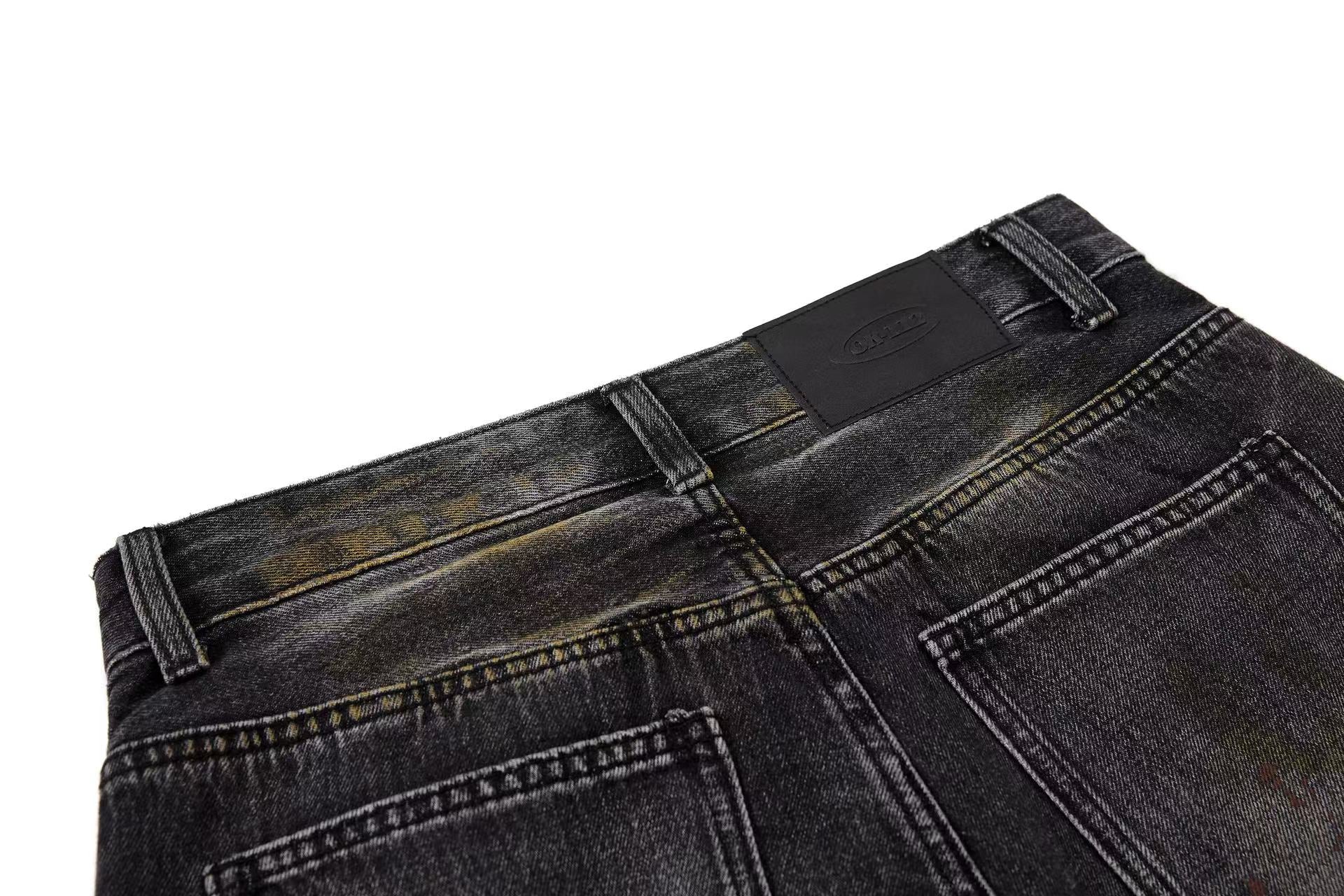Vintage Distressed Wide-Leg Jeans