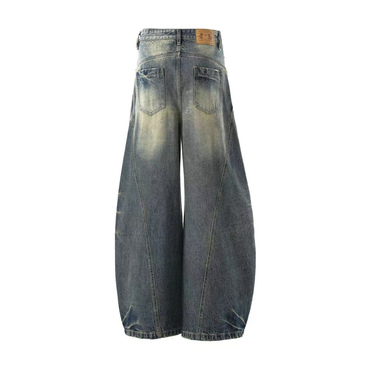Washed Cleanfit Wide-Leg Baggy Jeans