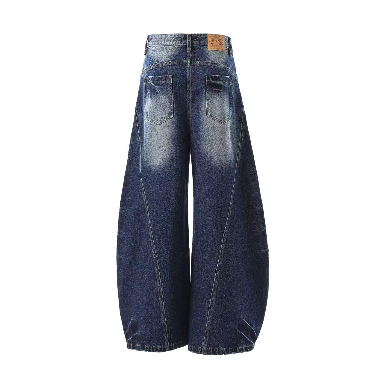 Washed Cleanfit Wide-Leg Baggy Jeans