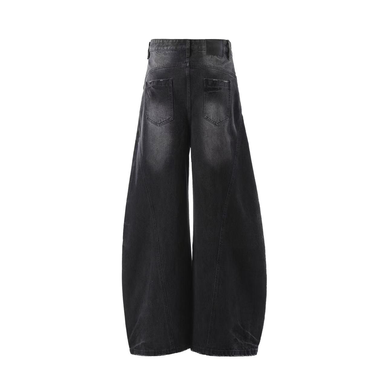 Washed Cleanfit Wide-Leg Baggy Jeans