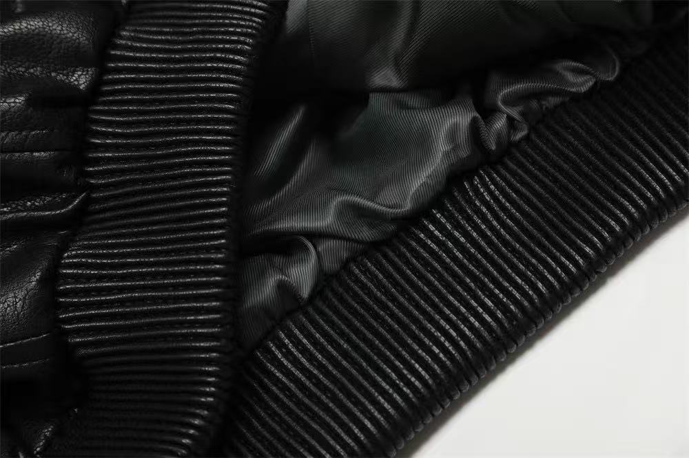 PU Leather Hooded Jacket