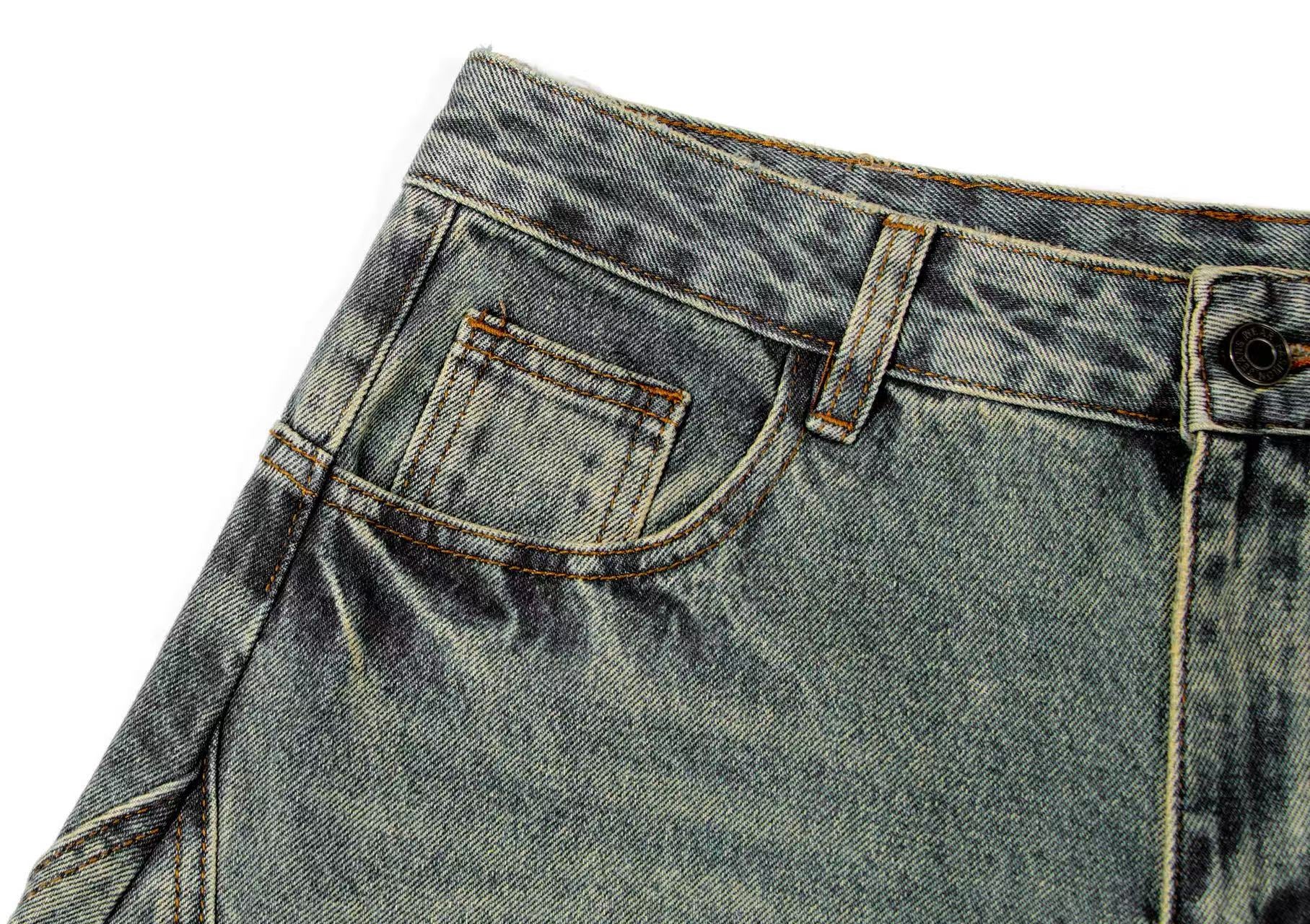 Washed Wide-Leg Baggy Jeans