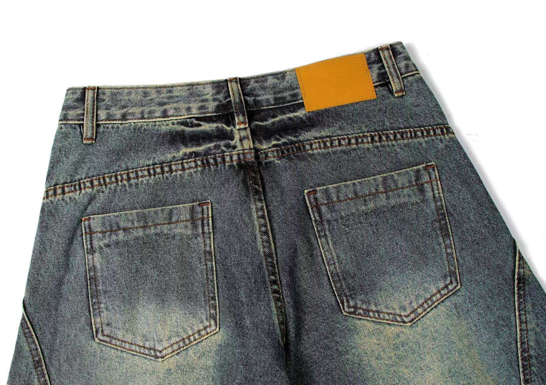 Washed Wide-Leg Baggy Jeans