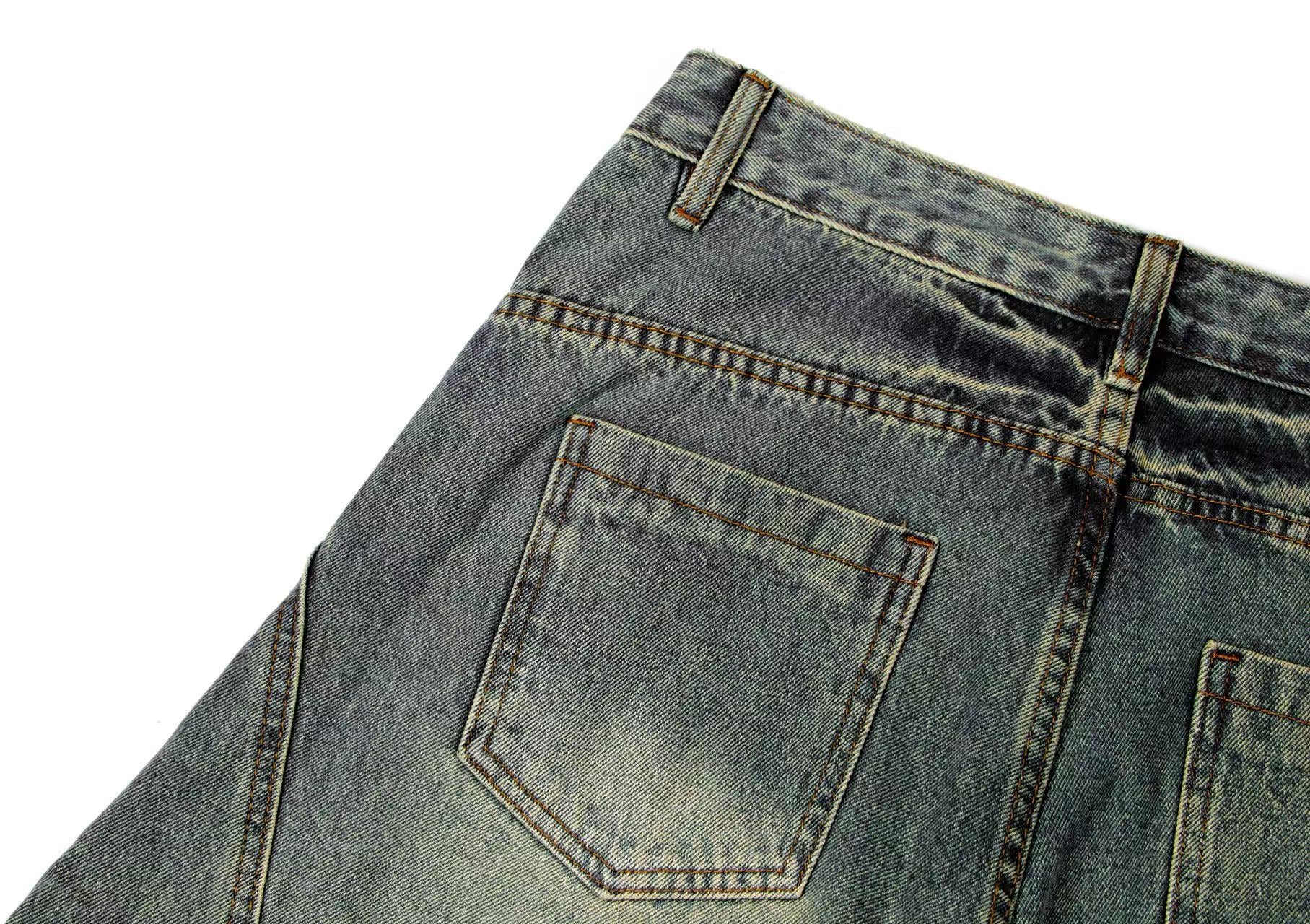 Washed Wide-Leg Baggy Jeans