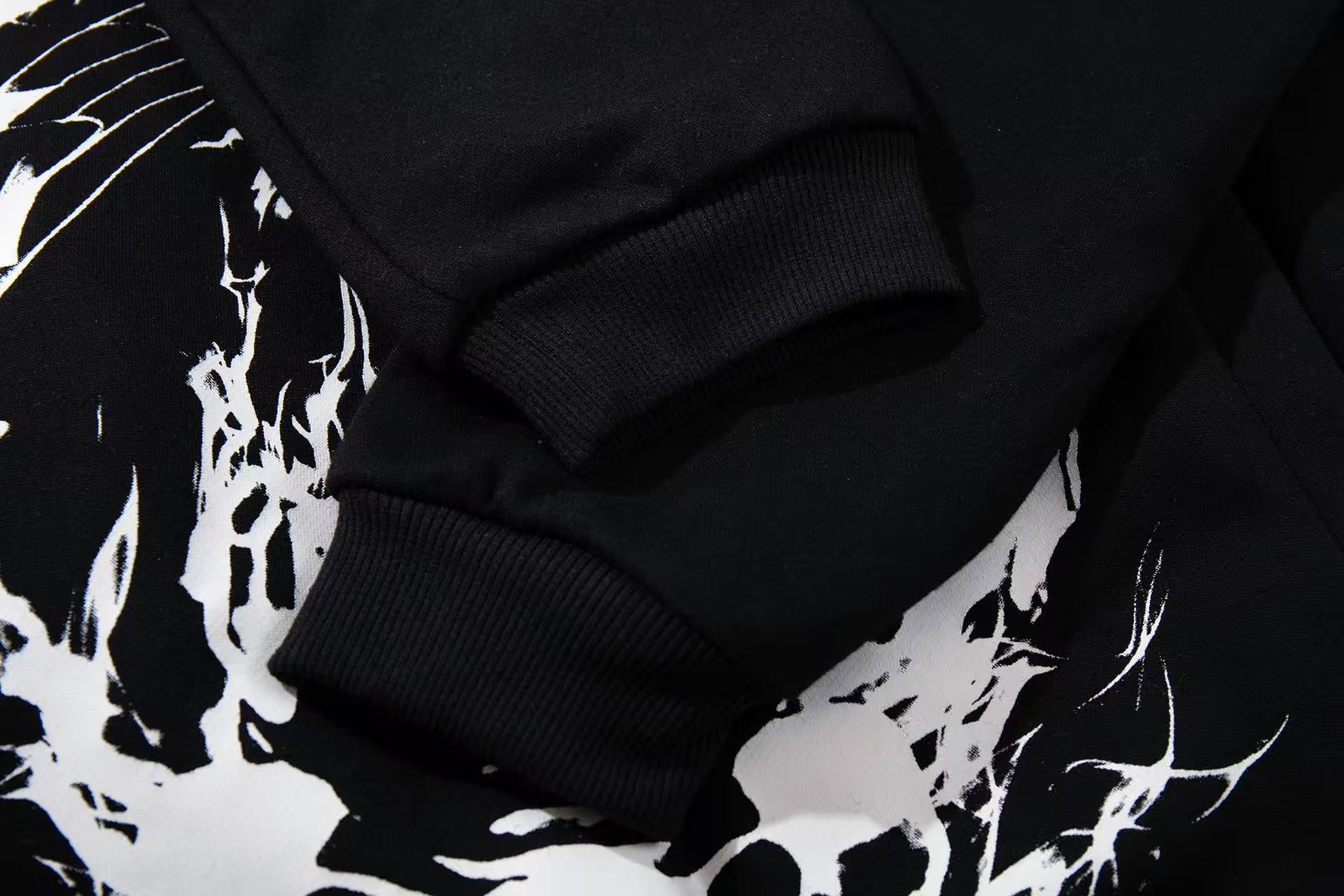 Dark Skull Skeleton Print Hoodie