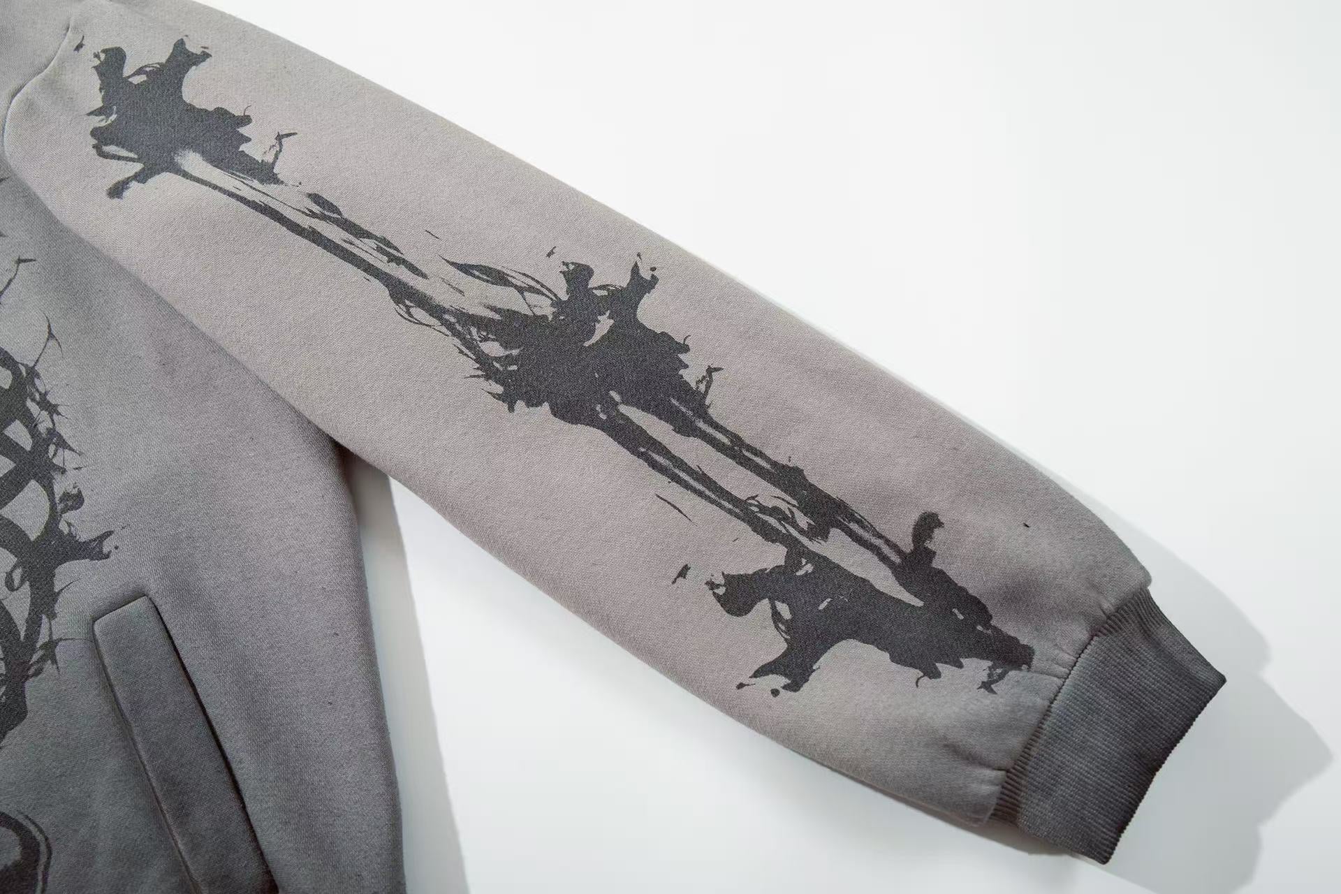 Dark Skull Skeleton Print Hoodie