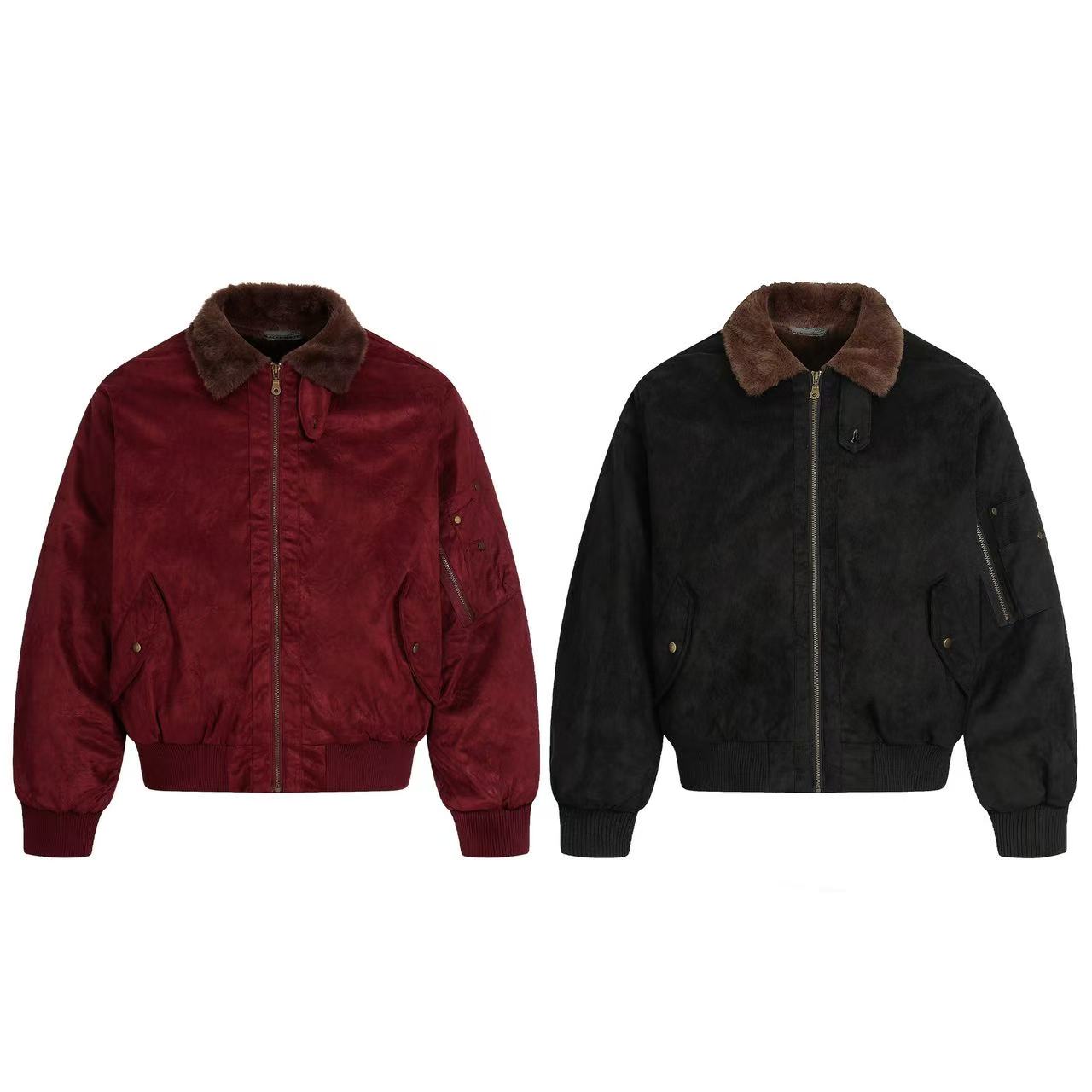 Suede-Lined Thick Bomber Jacket