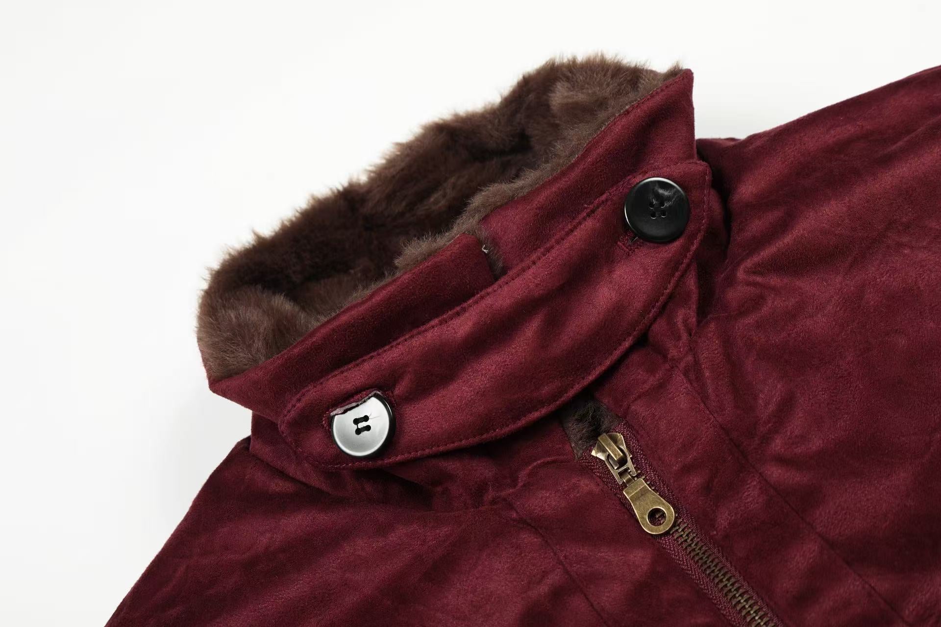 Suede-Lined Thick Bomber Jacket