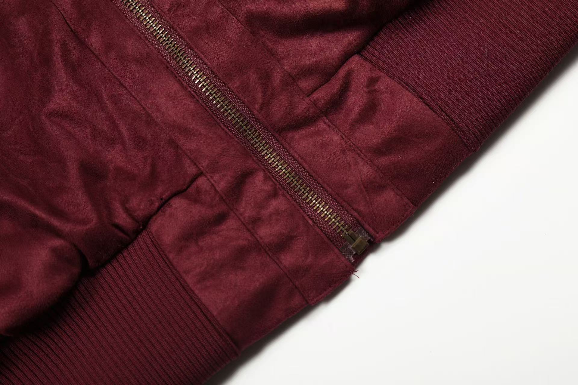 Suede-Lined Thick Bomber Jacket