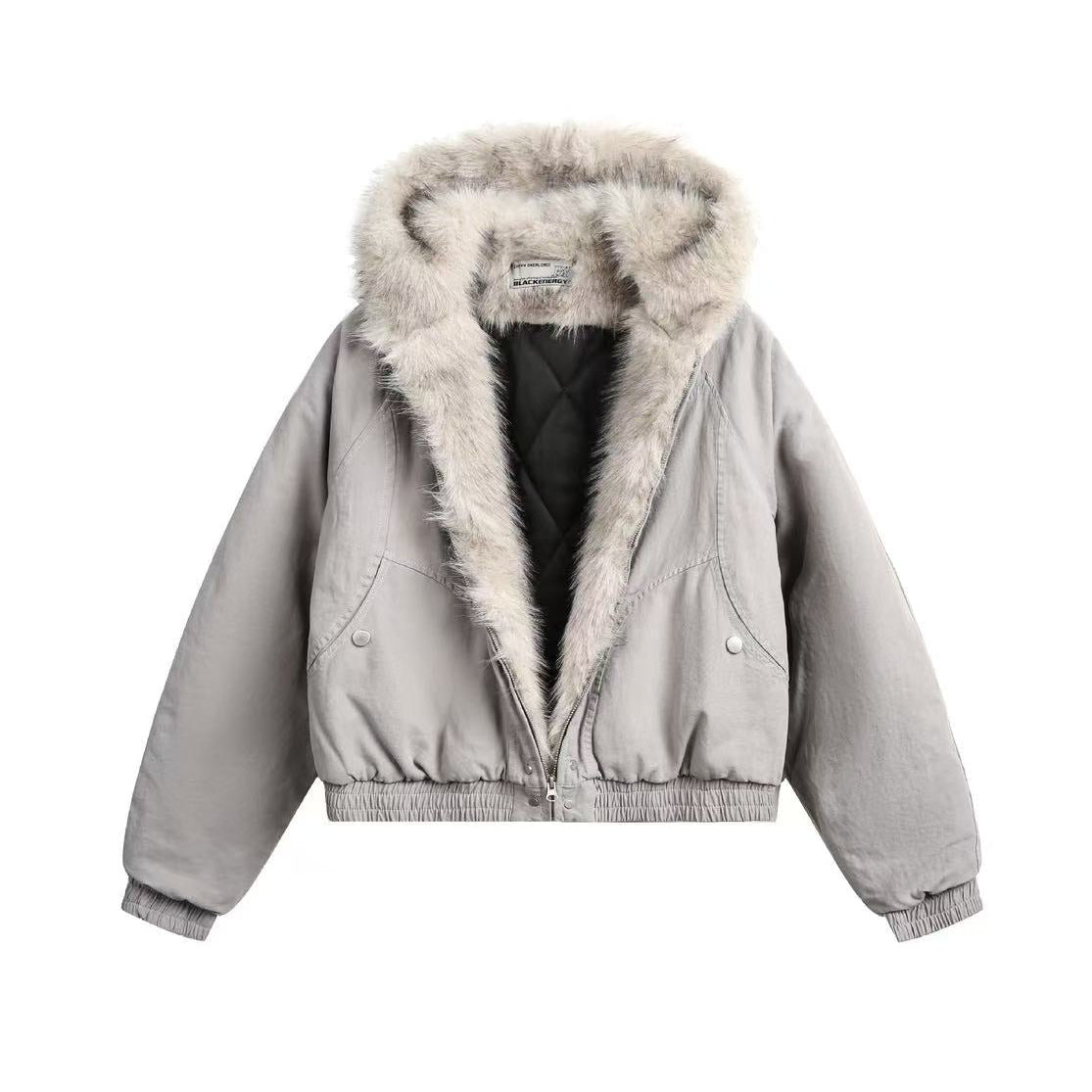 Clean-Fit Faux-Fur Hooded Jacket
