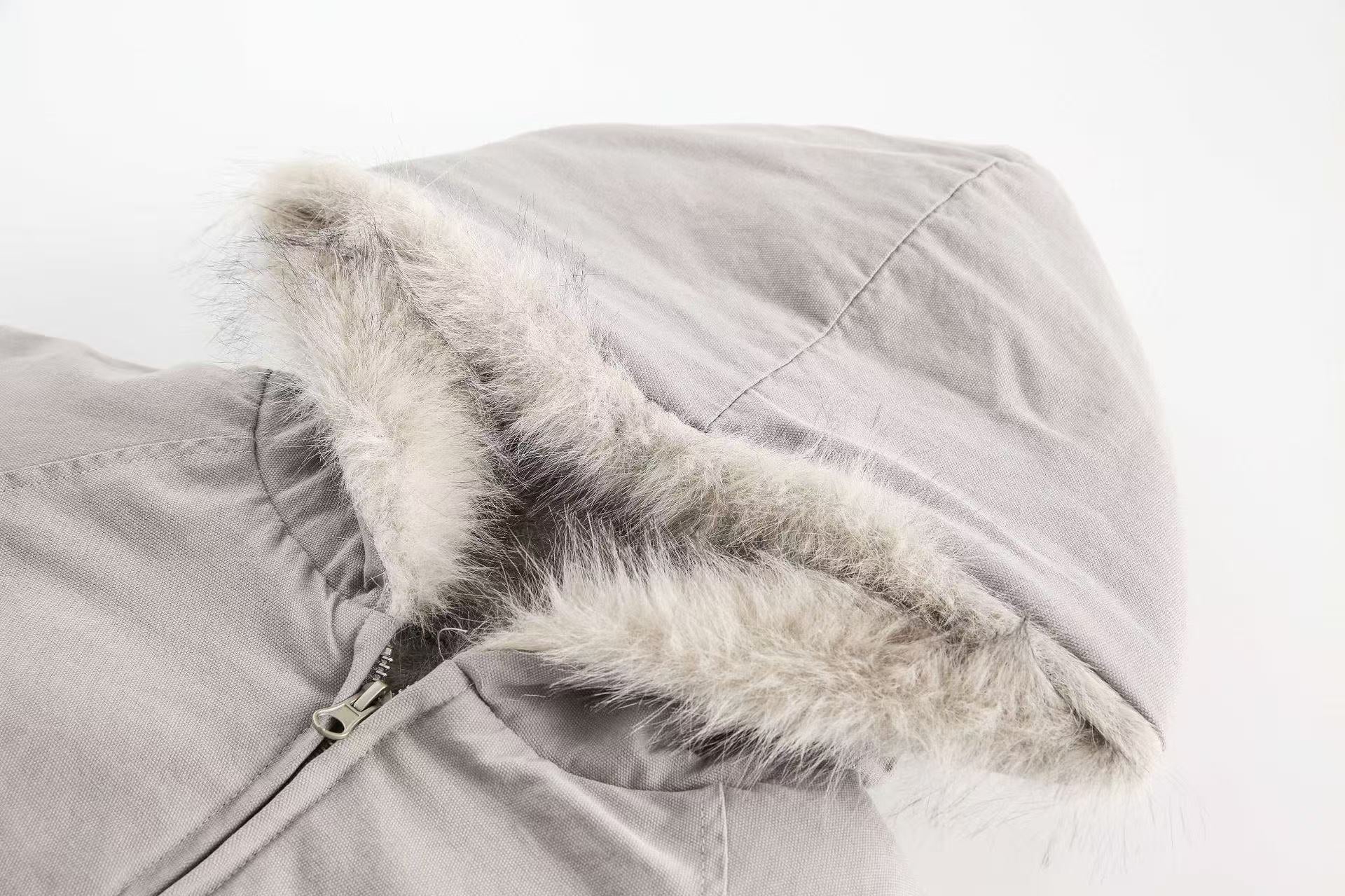 Clean-Fit Faux-Fur Hooded Jacket