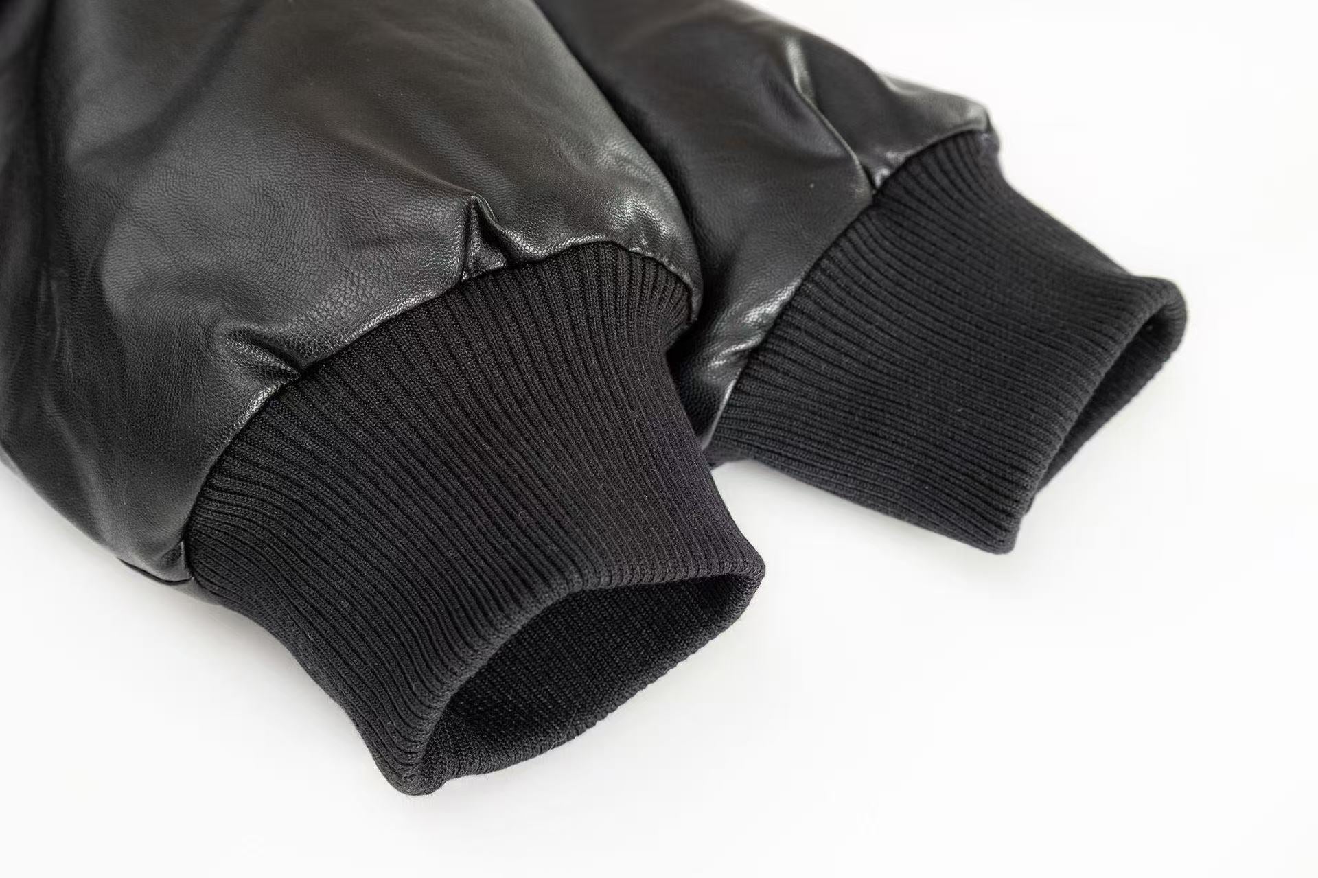 Vintage Pu Leather with Faux-Fur Hooded Jacket