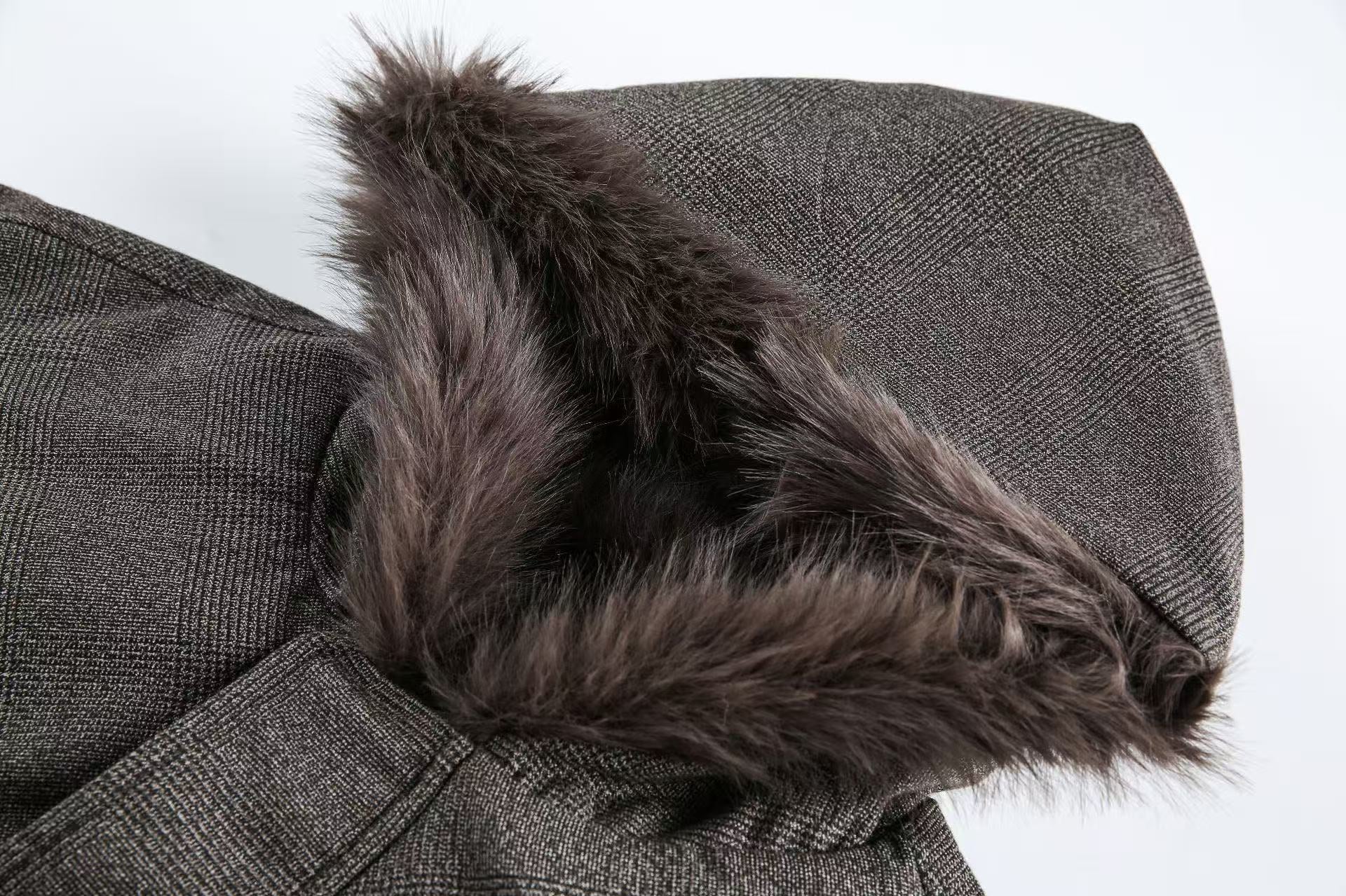 Faux Fur Old-Money Style Hooded Jacket