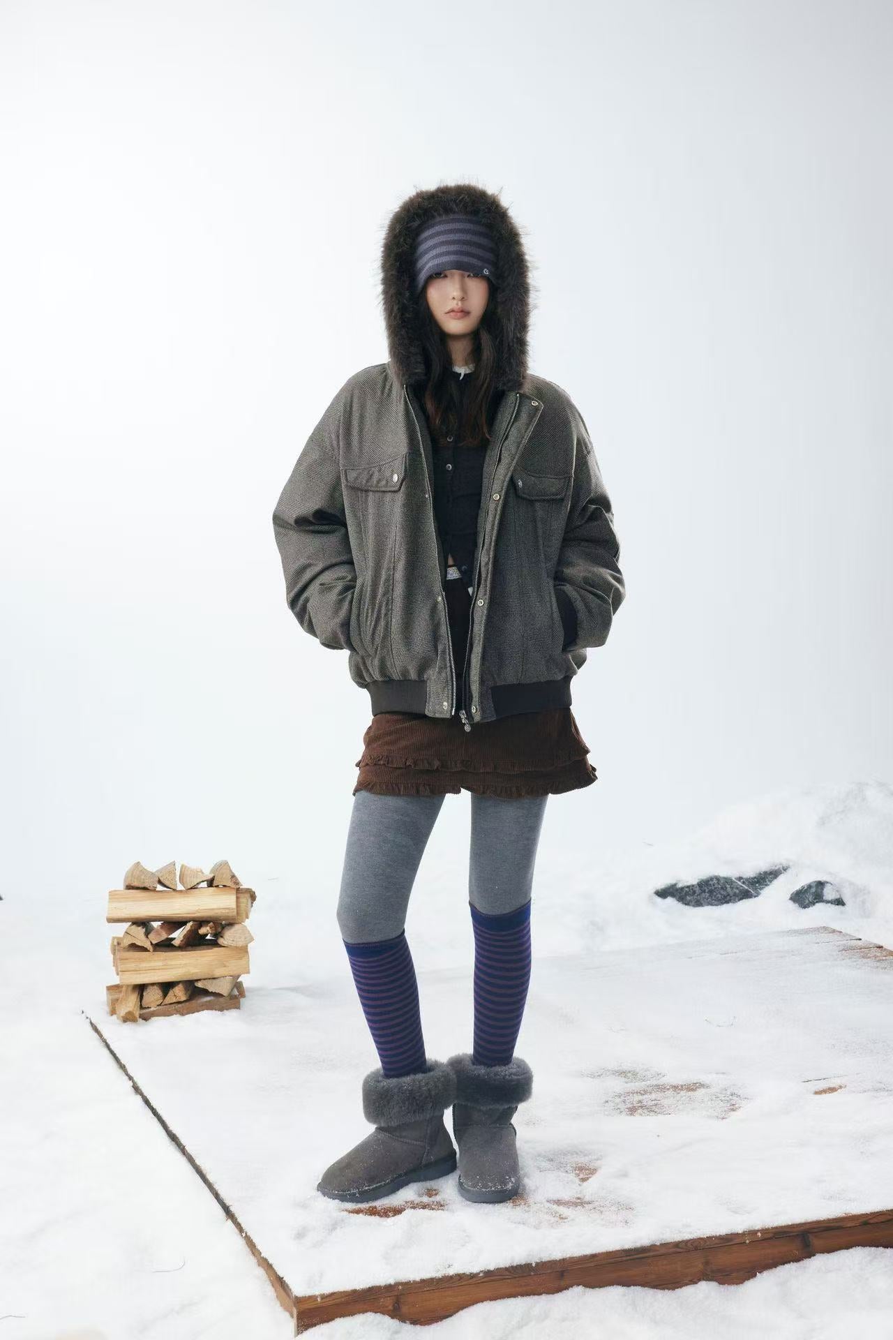 Faux Fur Old-Money Style Hooded Jacket