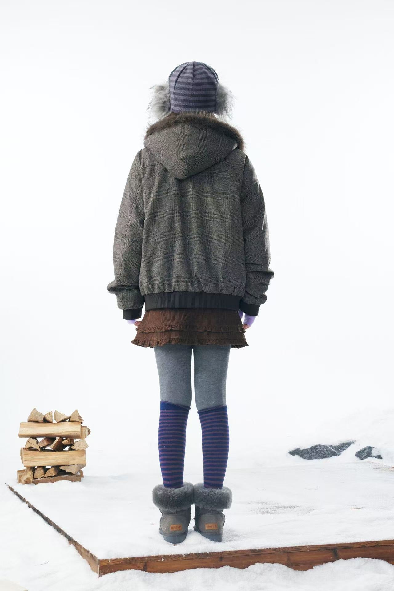 Faux Fur Old-Money Style Hooded Jacket