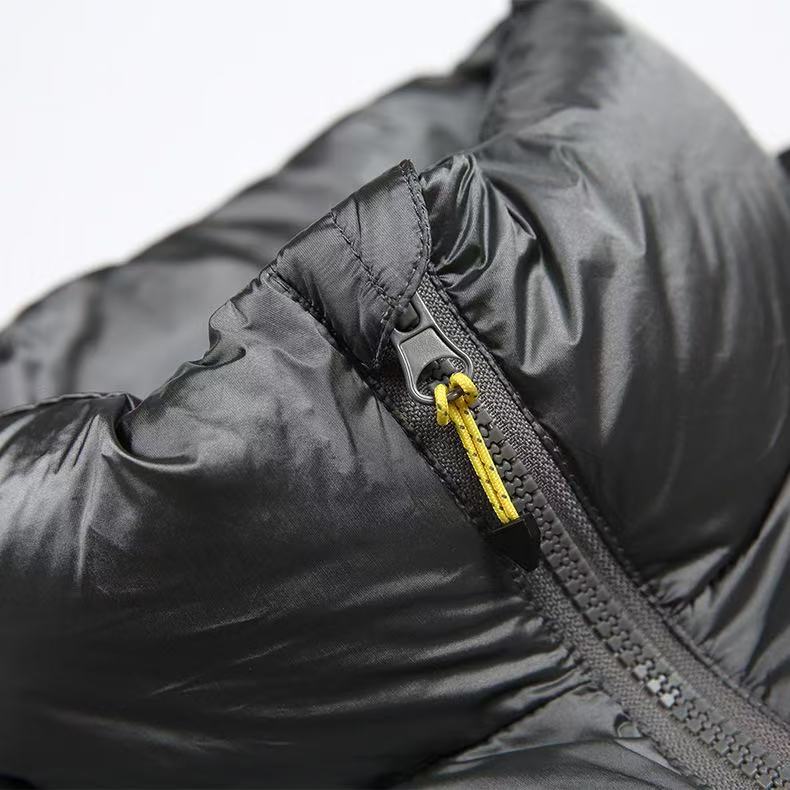 Metallic Water-Resistant Puffer Jacket in 90% White Duck Down