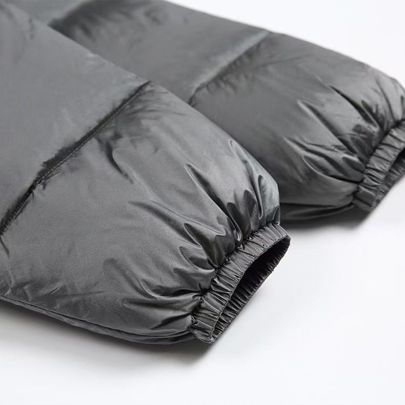 Metallic Water-Resistant Puffer Jacket in 90% White Duck Down