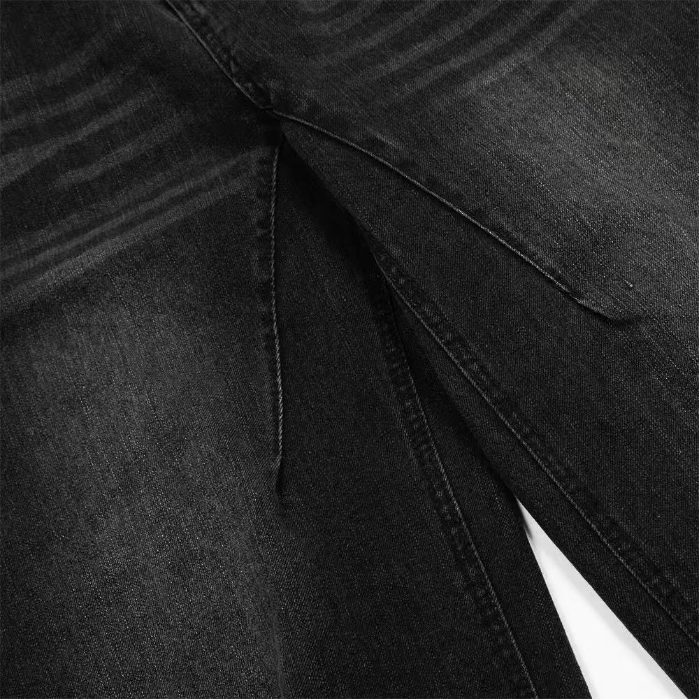 Washed Wide-Leg Baggy Jeans