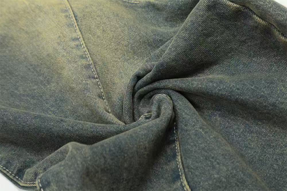 Line-Deconstructed Washed Wide-Leg Baggy Jeans