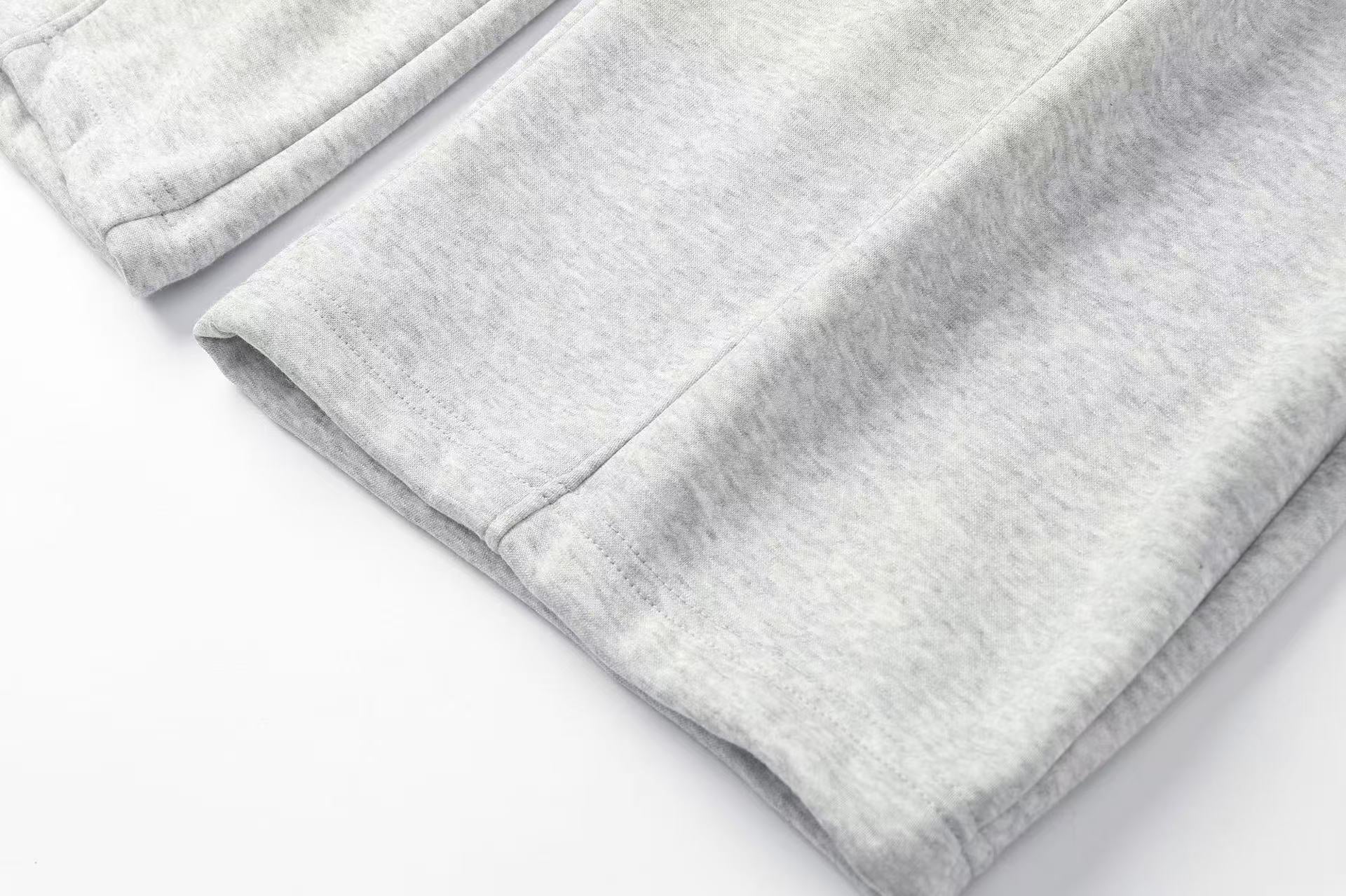 Fleece-Lined Street Style Wide-Leg Sweatpants