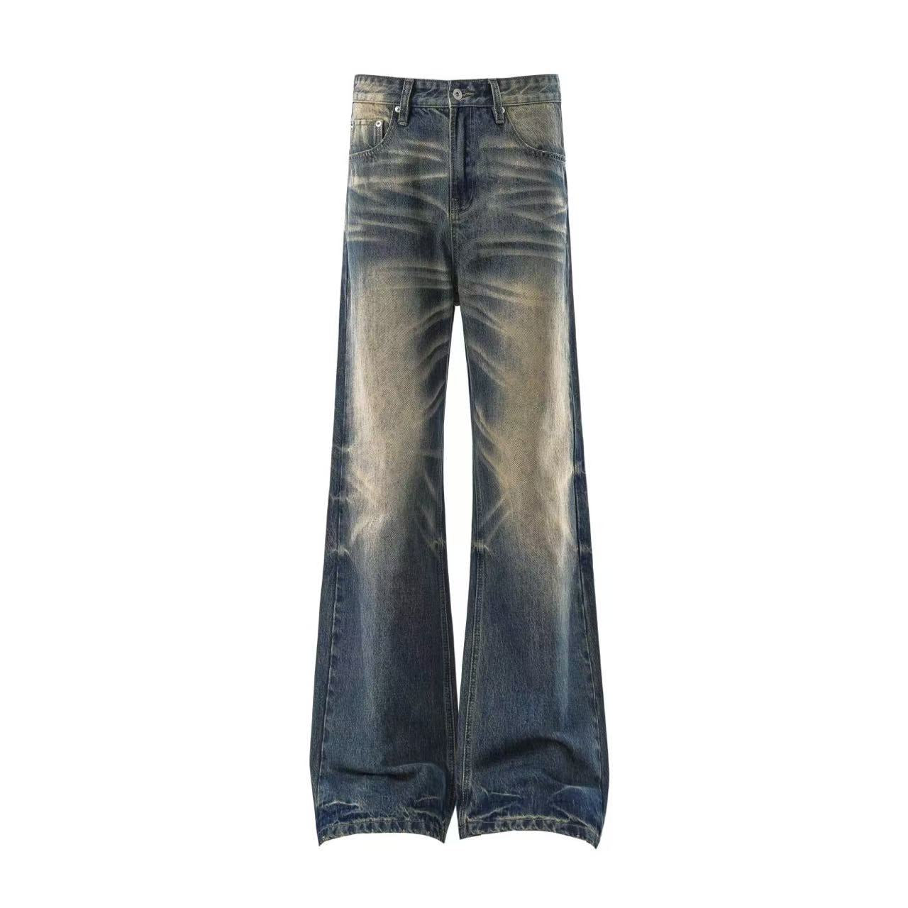 Washed Straight-Leg Jeans