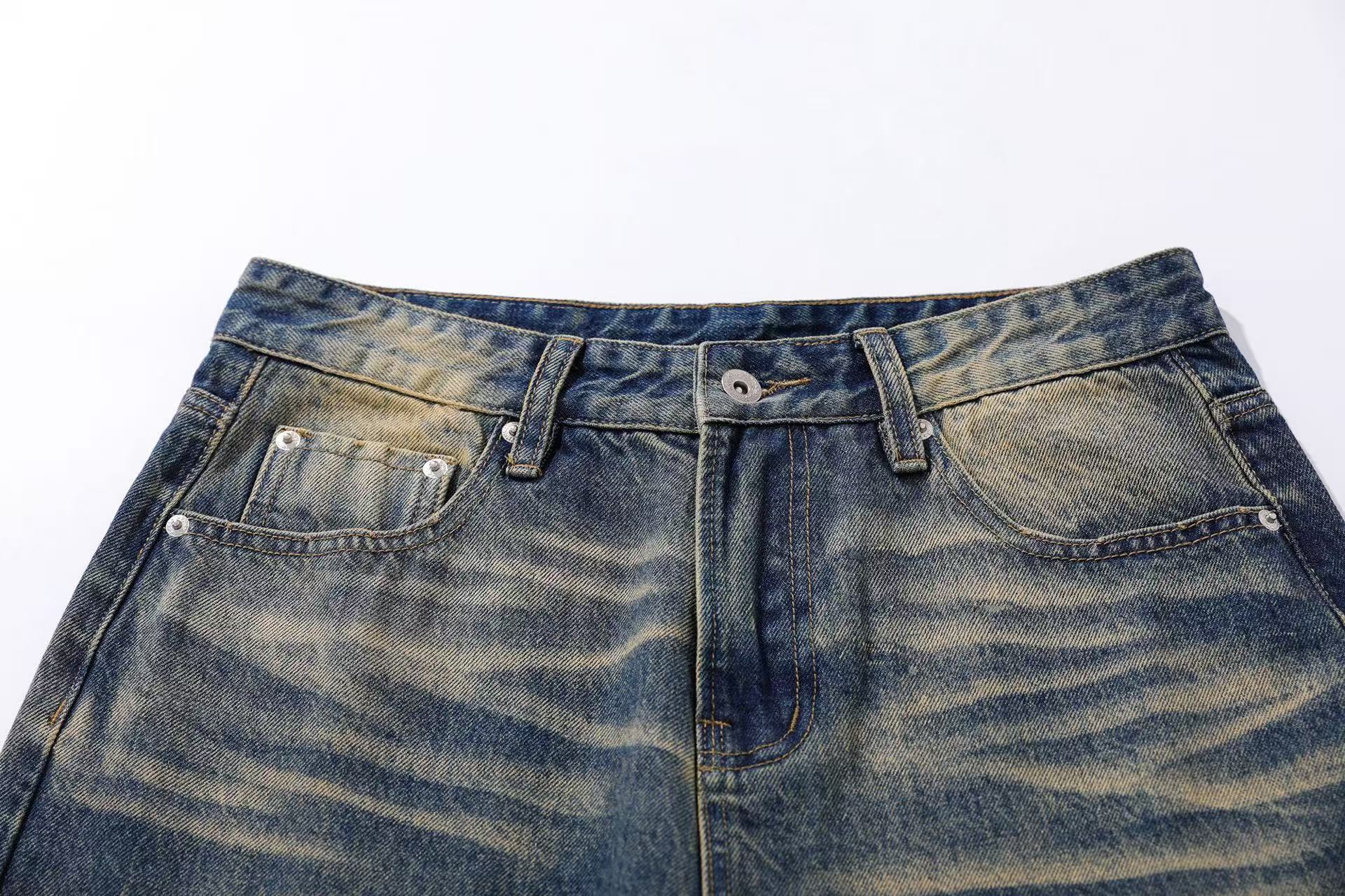 Washed Straight-Leg Jeans