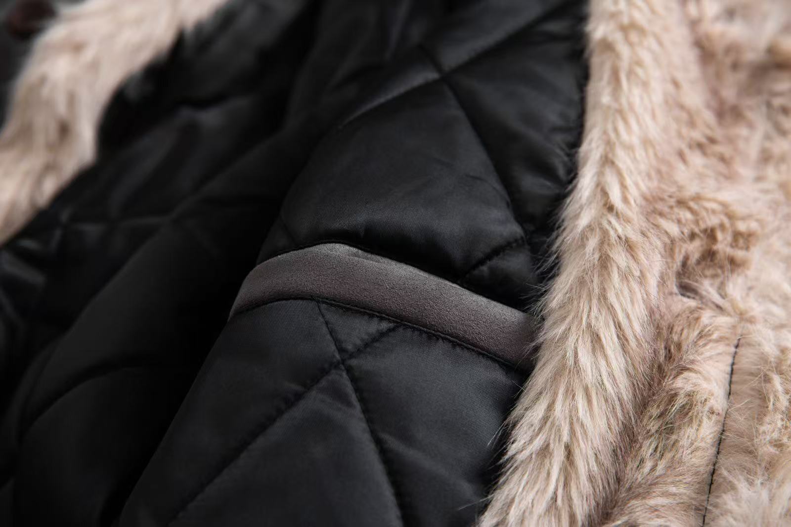 Clean-Fit Faux-Fur Collar Jacket