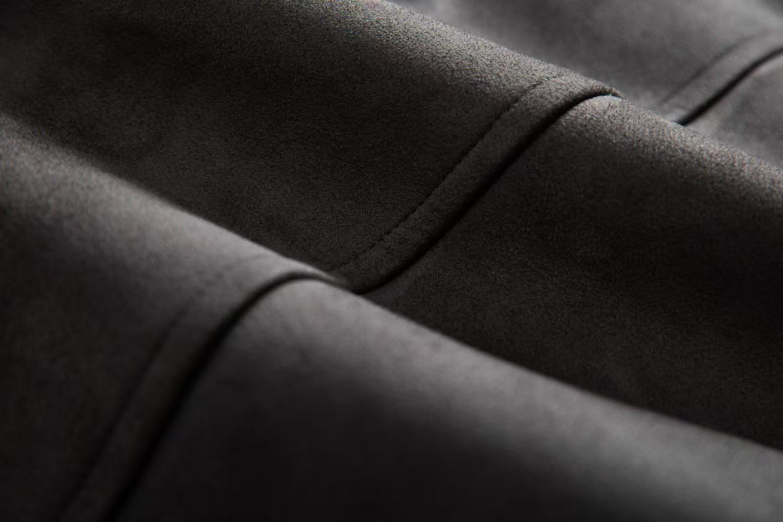 Clean-Fit Faux-Fur Collar Jacket