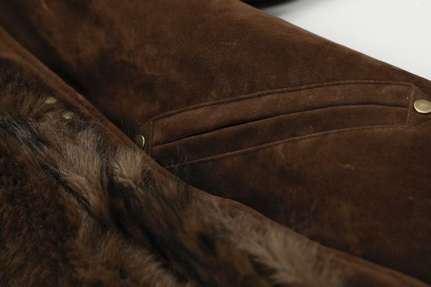 Vintage Faux-Fur Collar Hooded Jacket