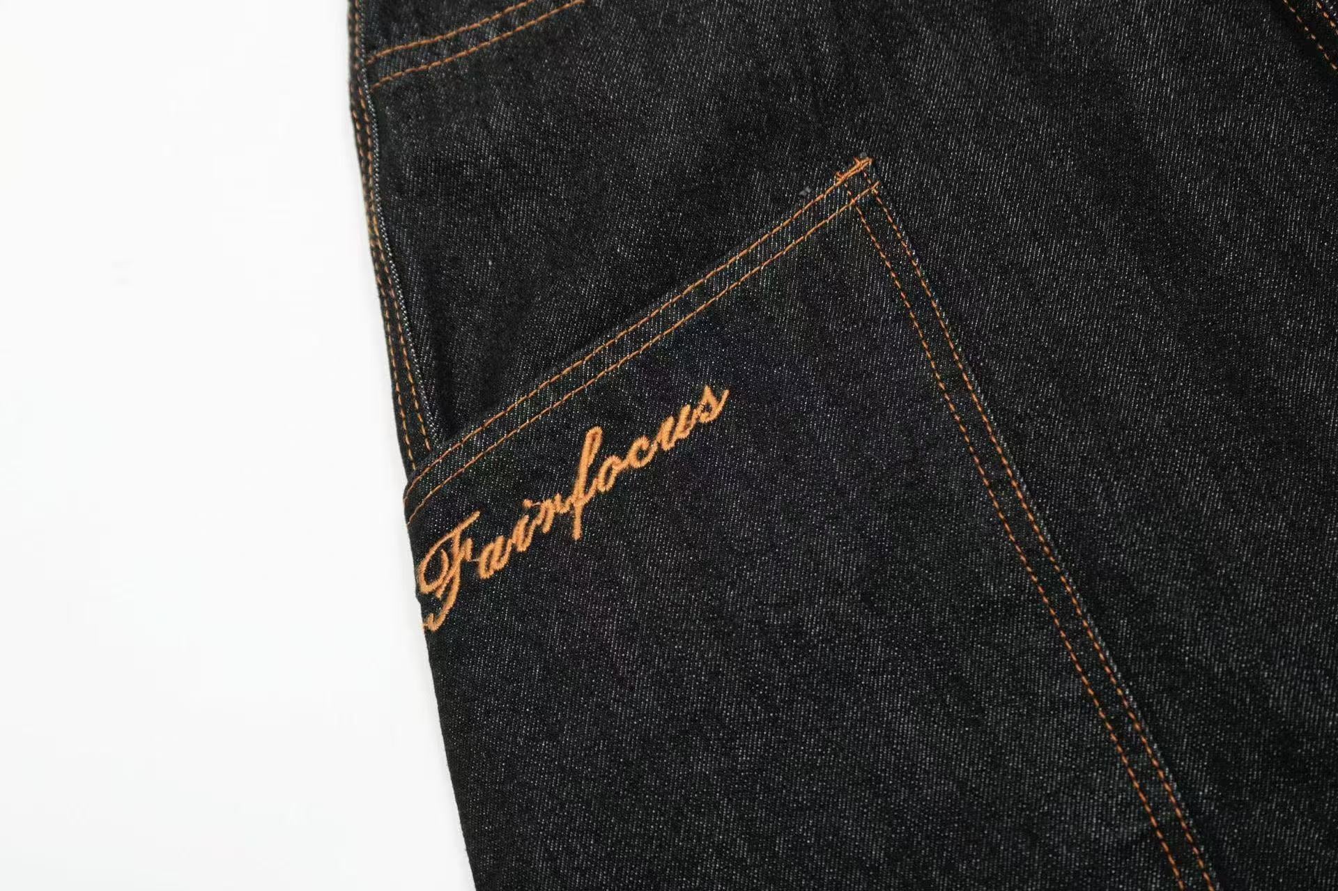 Line-Deconstructed Wide-Leg Baggy Jeans