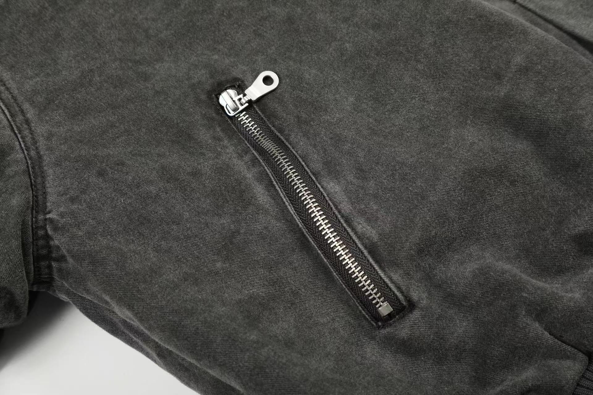 Vintage Washed Suede-Lined Thick Bomber Jacket