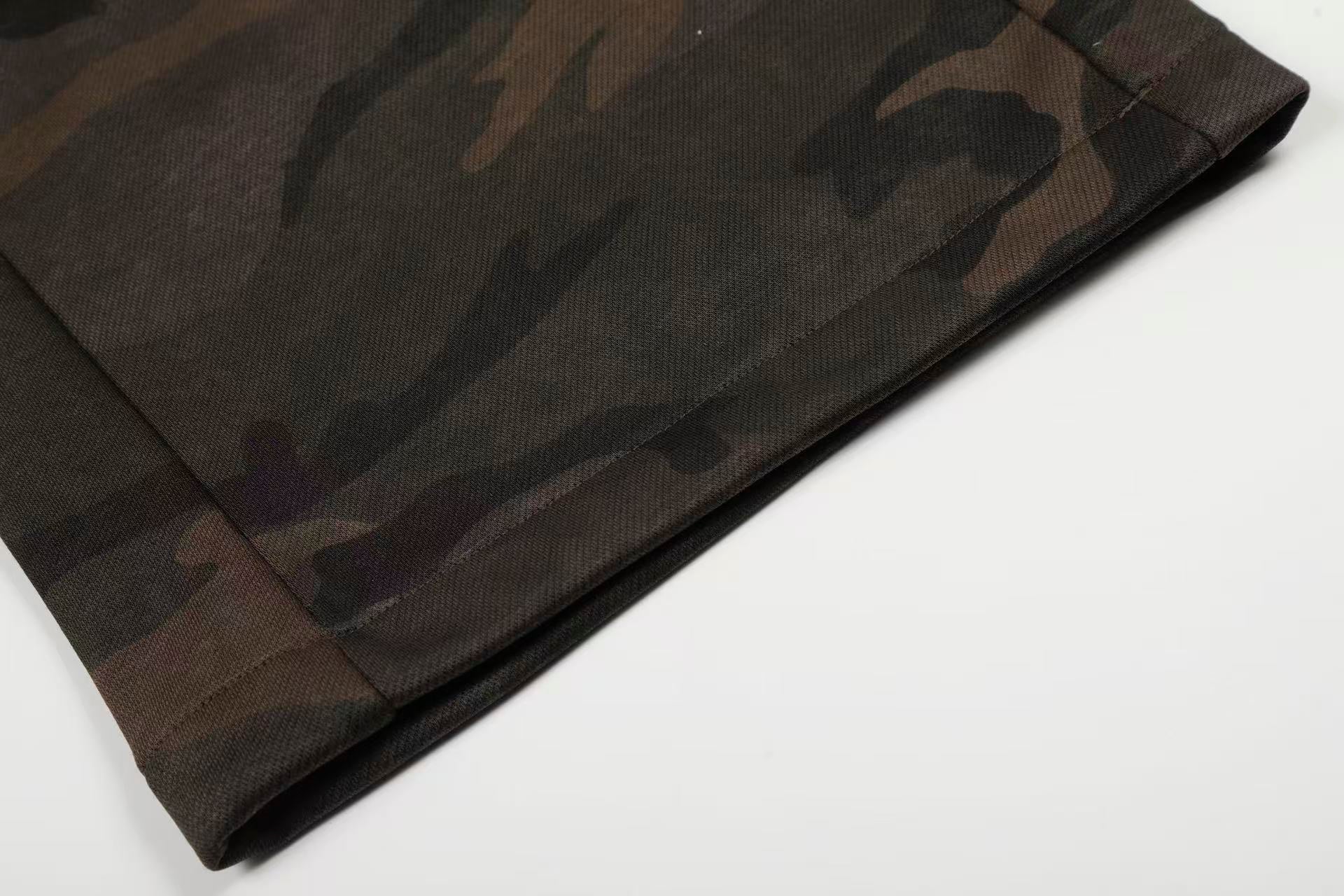 Camo Fleece-Lined Wide-Leg Sweatpants