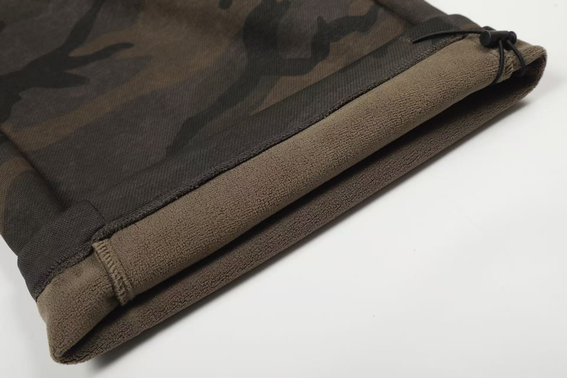 Camo Fleece-Lined Wide-Leg Sweatpants