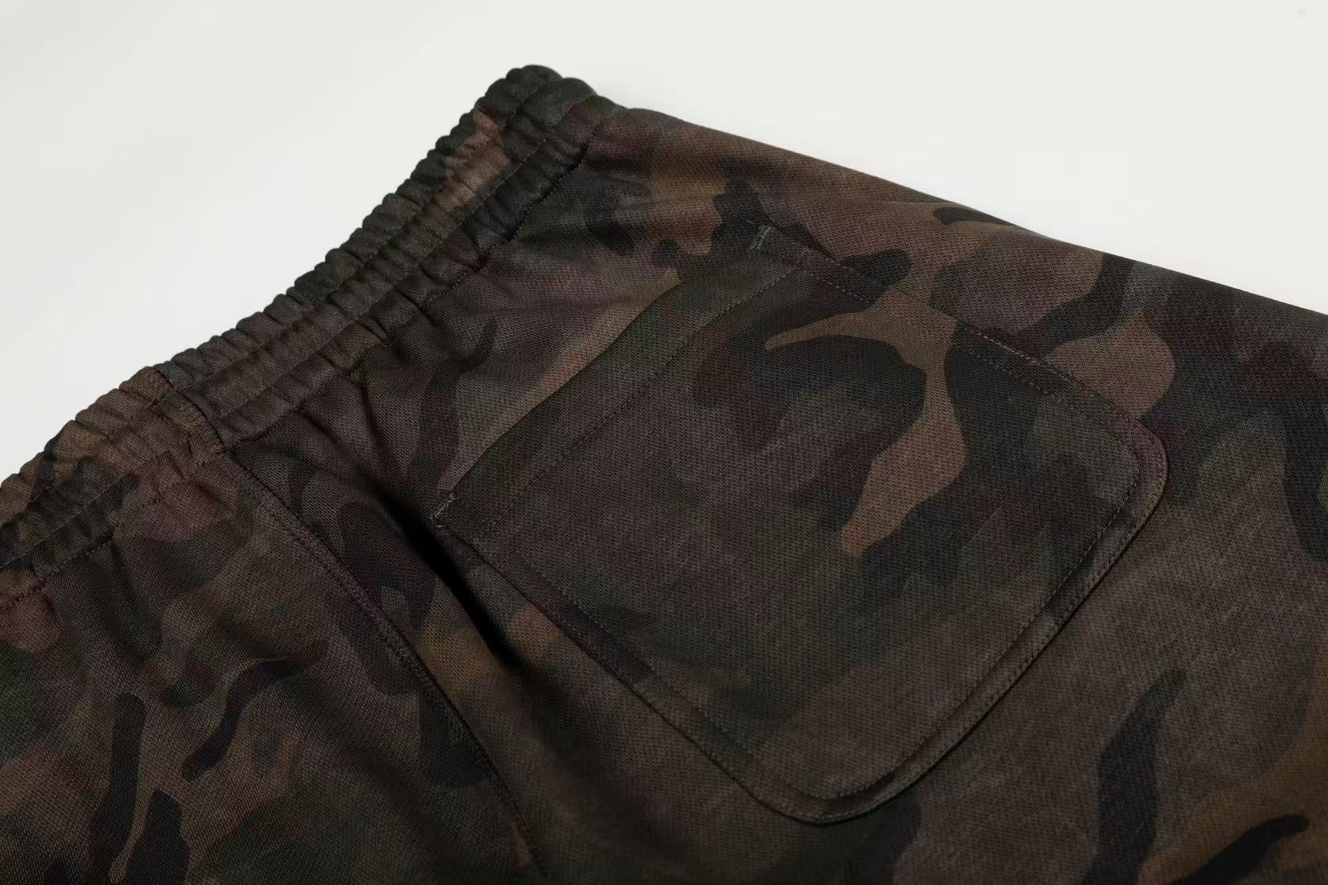 Camo Fleece-Lined Wide-Leg Sweatpants