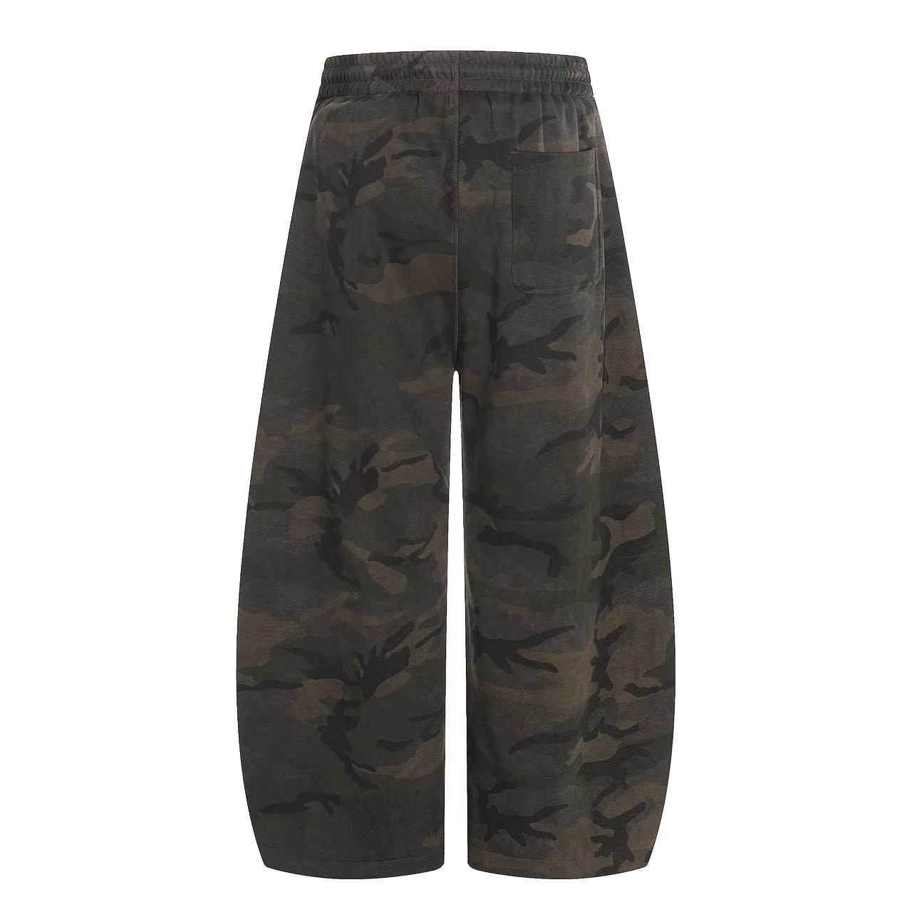 Camo Fleece-Lined Wide-Leg Sweatpants
