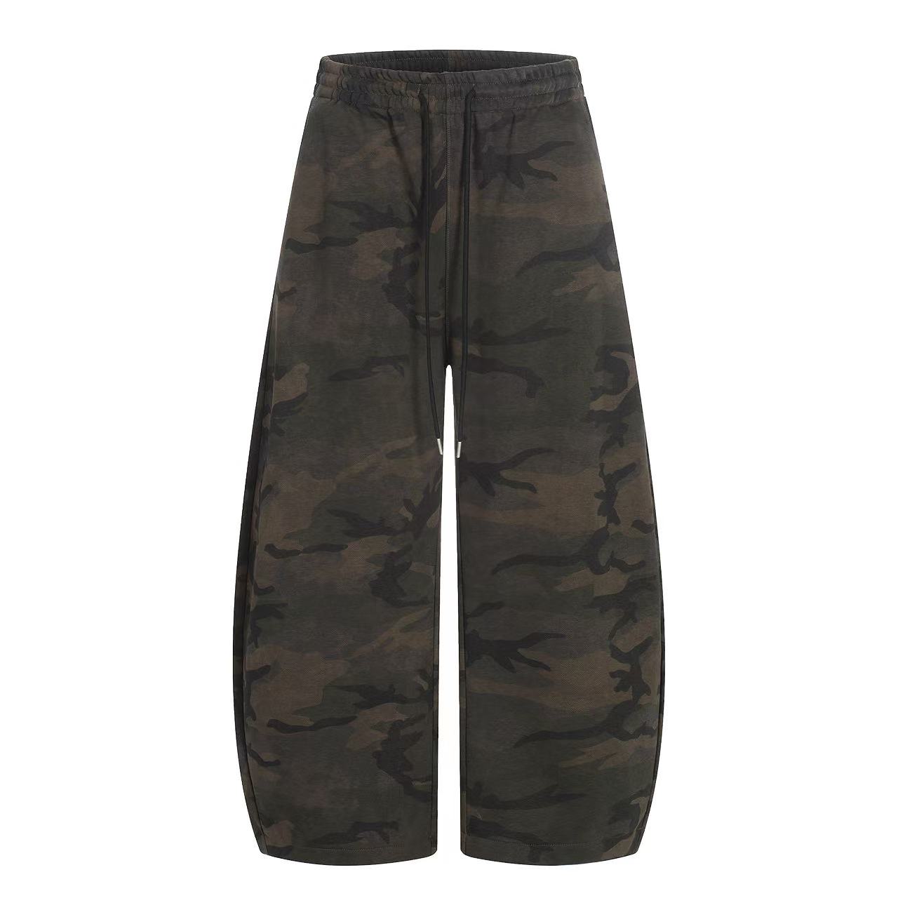 Camo Fleece-Lined Wide-Leg Sweatpants