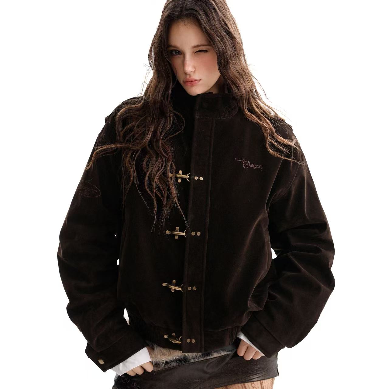 Vintage Stand-Collar Bomber Jacket