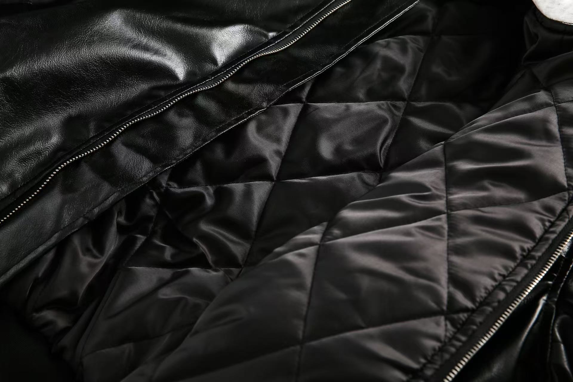 Vintage PU Leather Bomber Jacket