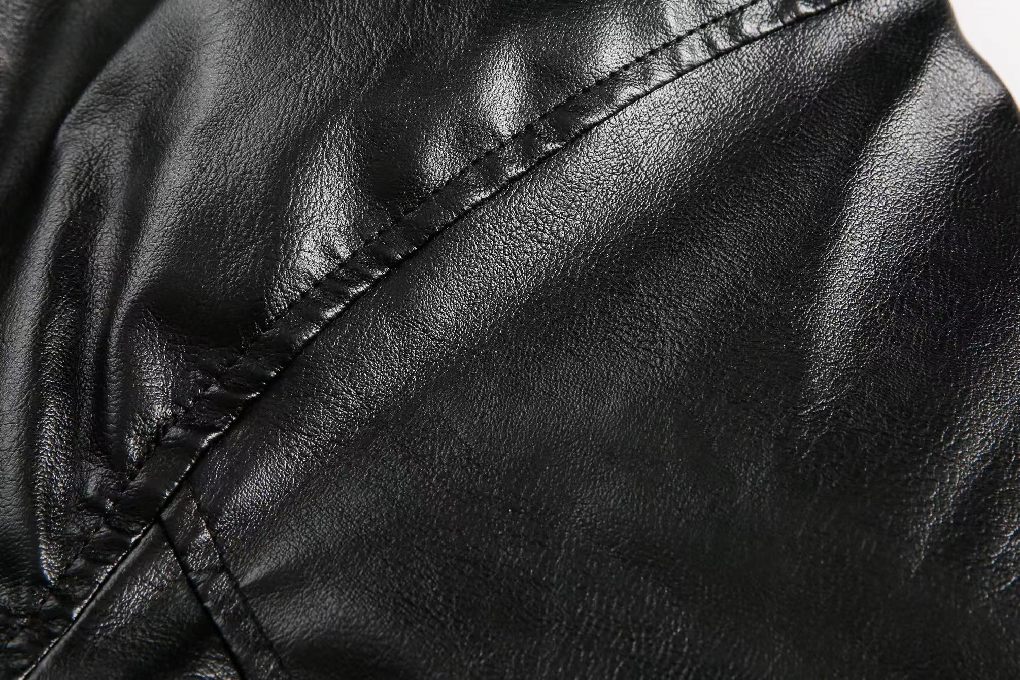 Vintage PU Leather Bomber Jacket